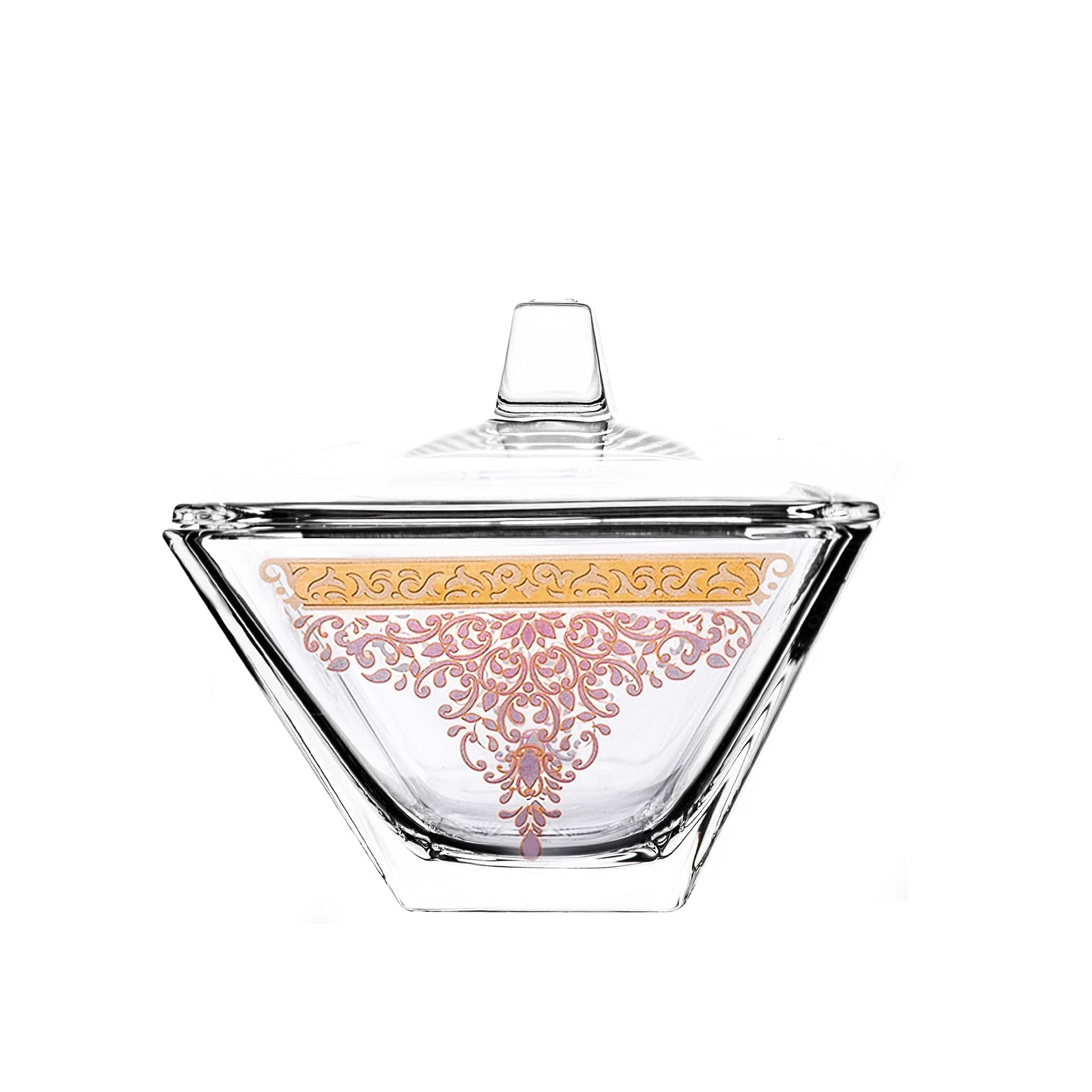 وعاء تقديم سيلينا من ديملاج مع غطاء (ذهبي ووردي)