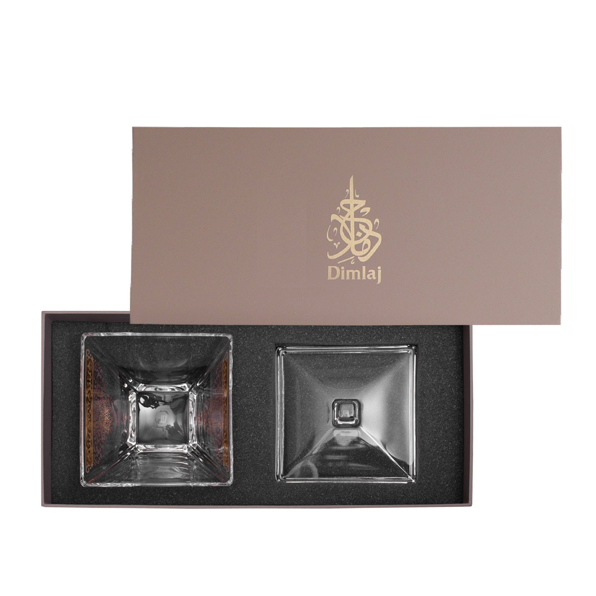 وعاء تقديم سيلينا من ديملاج مع غطاء (ذهبي ووردي)