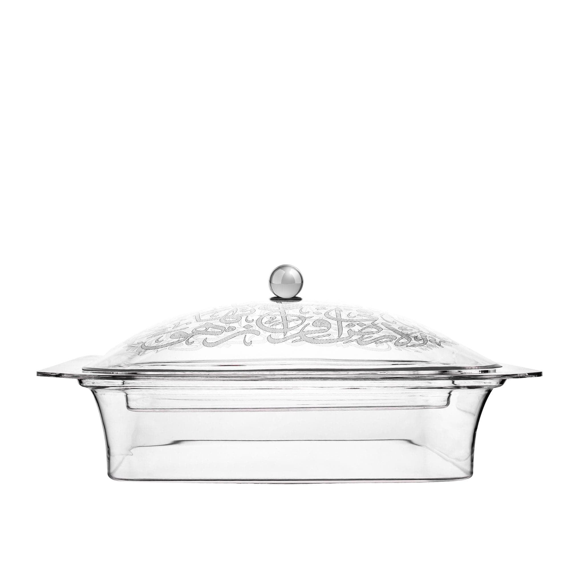 طبق تقديم دملاج ثلث مع غطاء (أكريليك محفور)