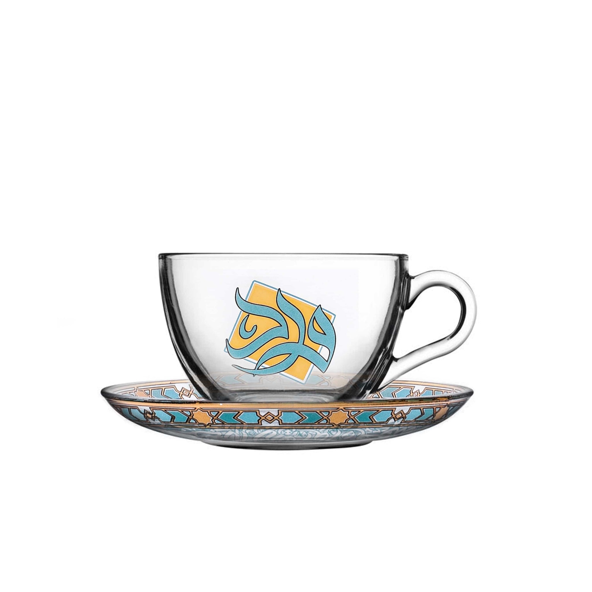 مجموعة ديملاج ورود من 6 قطع طقم إسبريسو (ذهبي وأخضر)