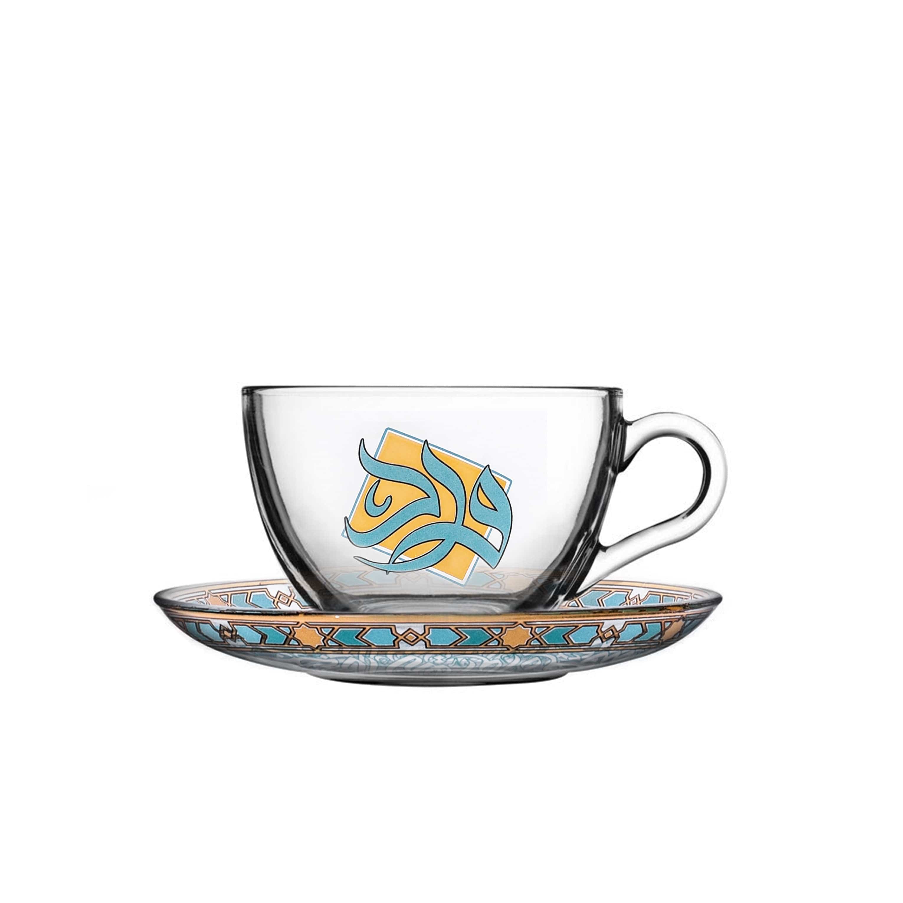 مجموعة ديملاج ورود من 6 قطع طقم إسبريسو (ذهبي وأخضر)