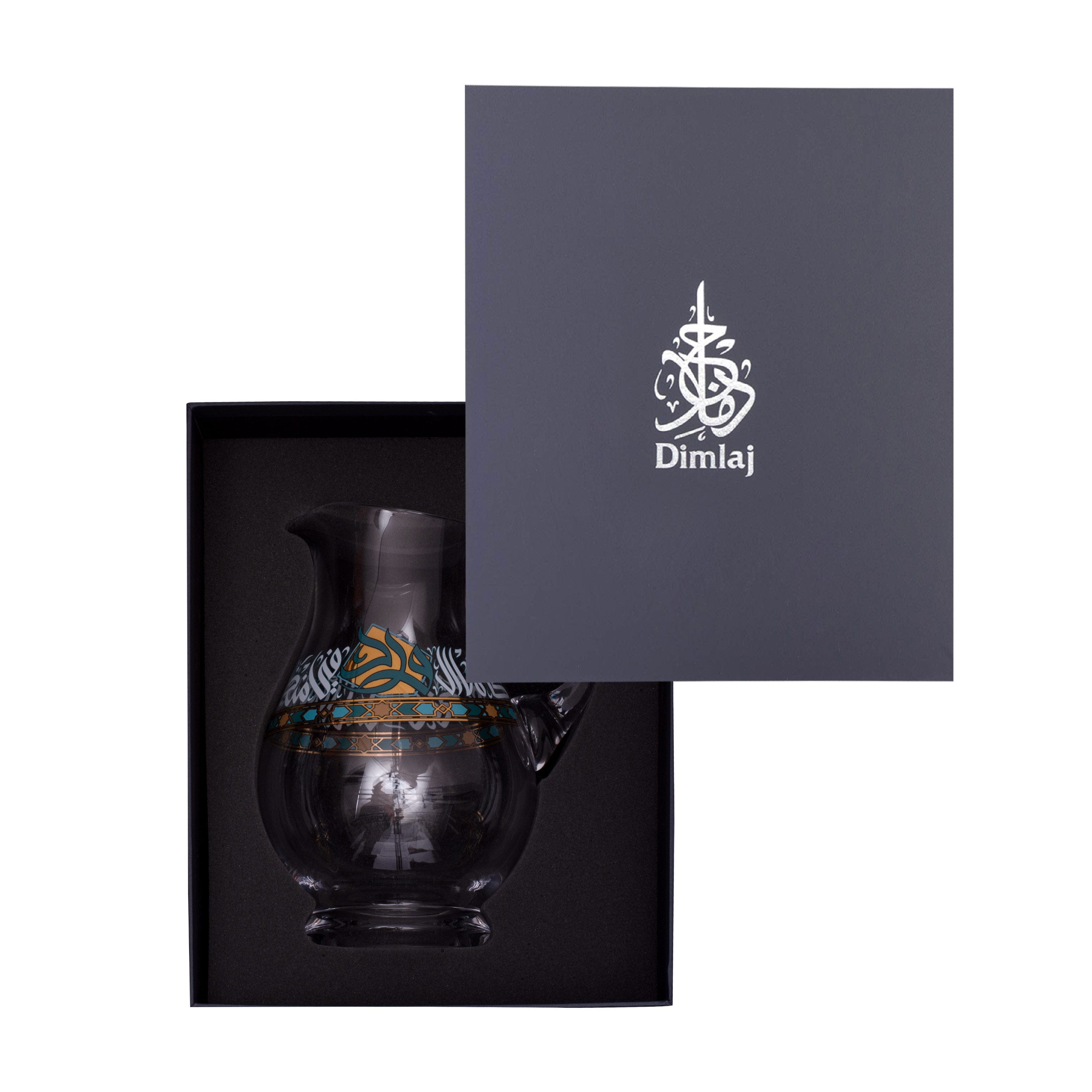 إبريق ورود كريستالي بمقبض من ديملاج (ذهبي وأخضر)