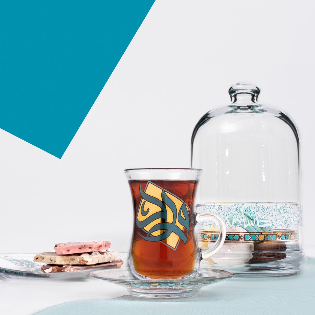 بونبونير زجاجي من ديملاج ورود (ذهبي وأخضر)