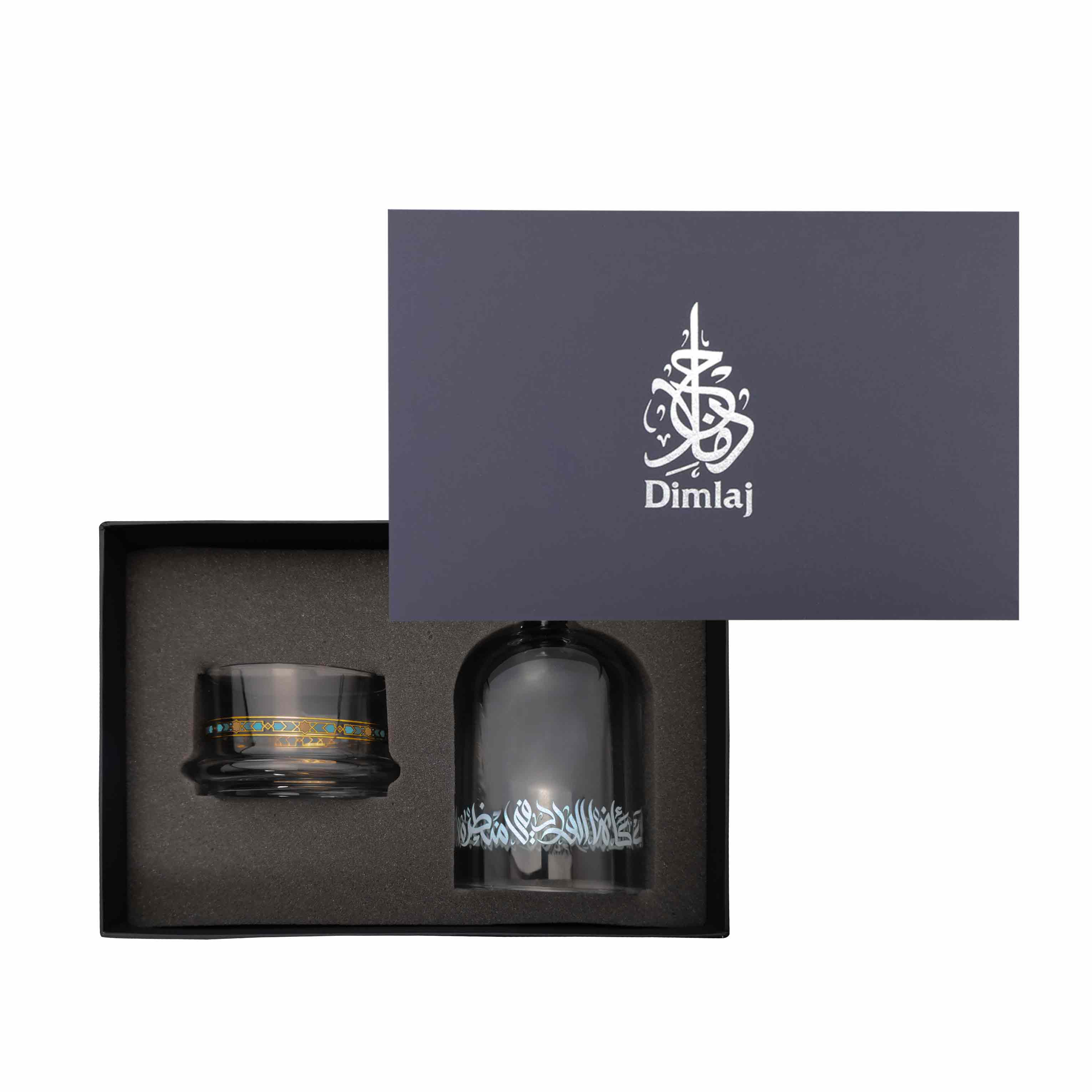 بونبونير زجاجي من ديملاج ورود (ذهبي وأخضر)