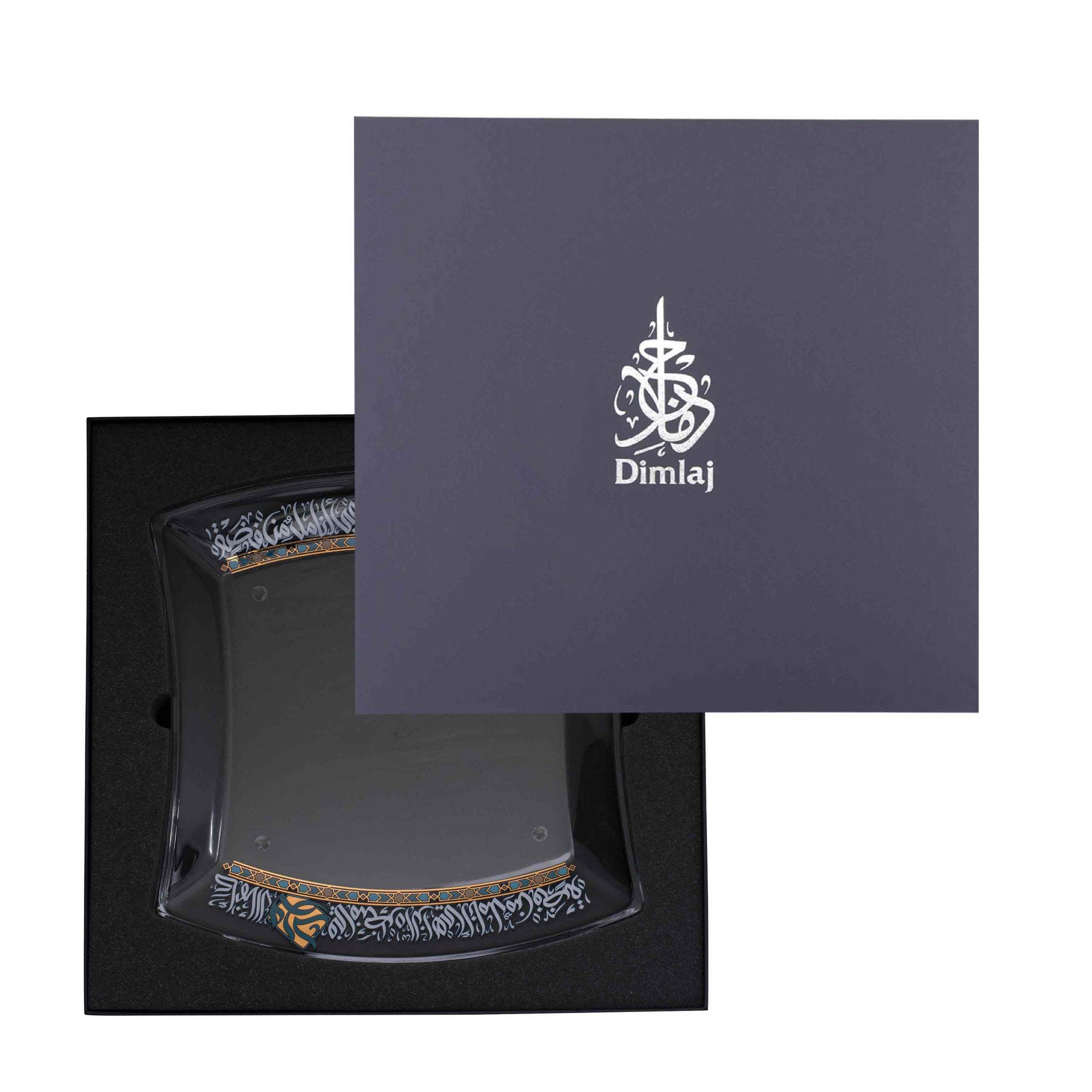 طبق تقديم كبير من دملاج ورود (ذهبي وأخضر)