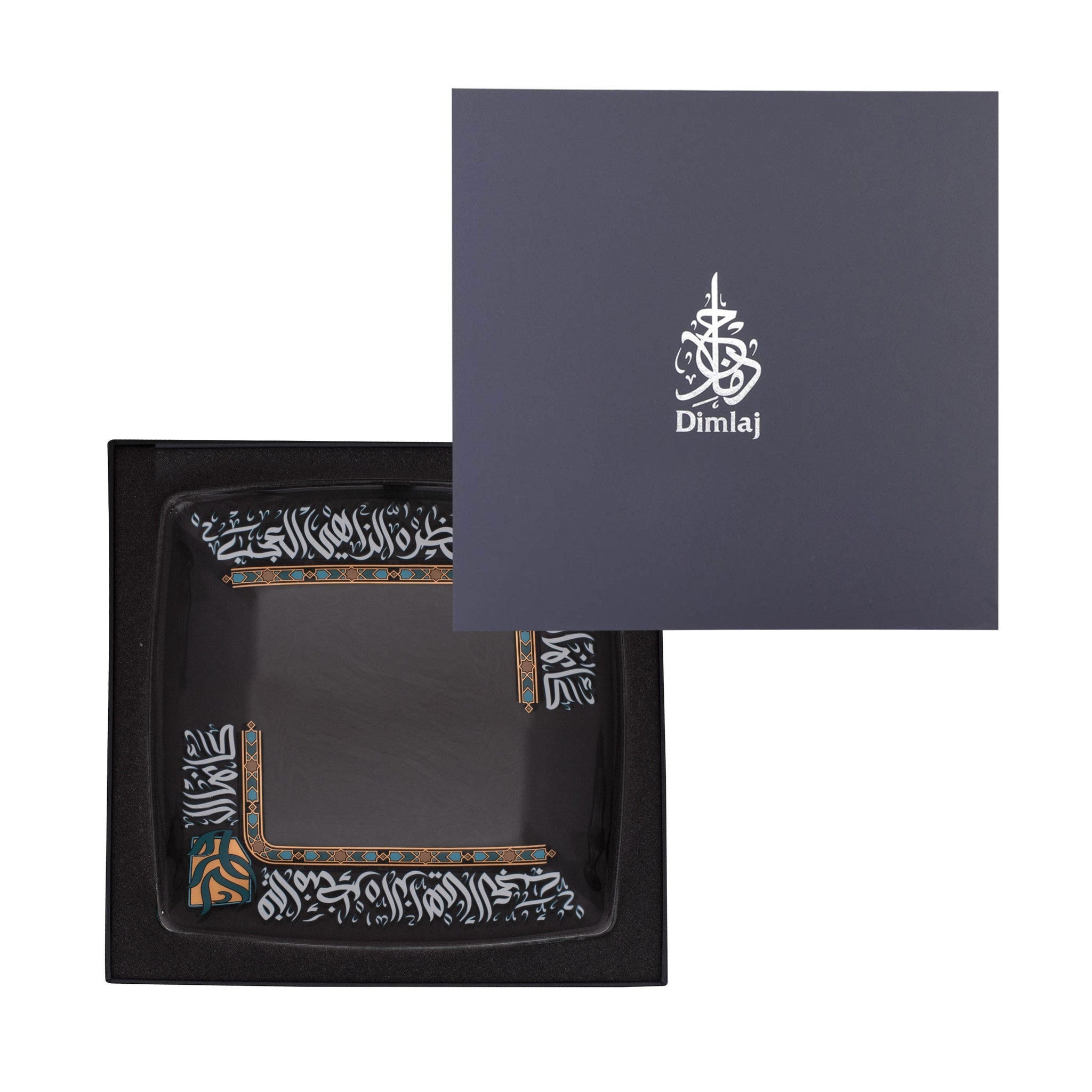 طبق تقديم كبير من دملاج ورود (ذهبي وأخضر)