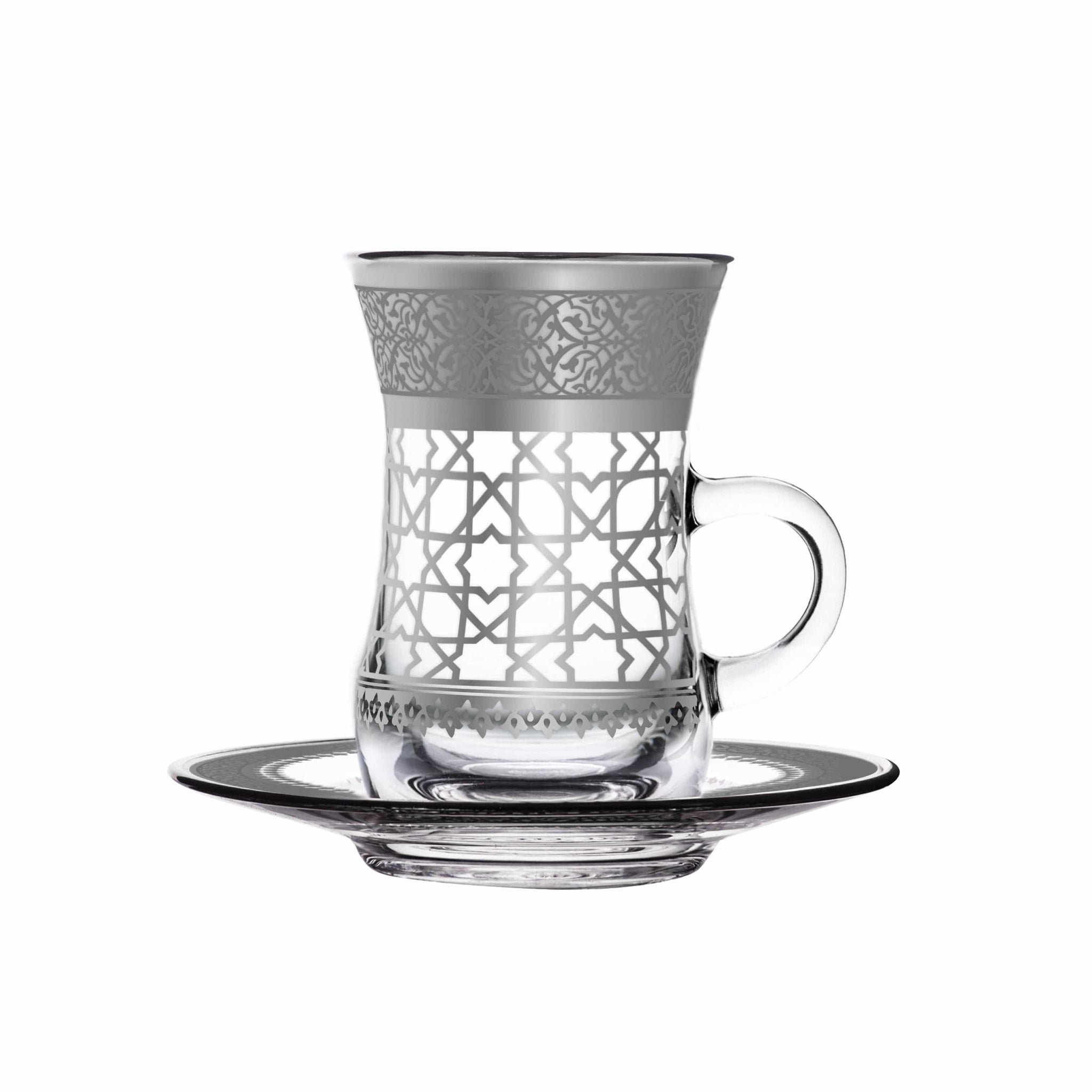 طقم ديملاج قرطبة من 6 فناجين شاي (بلاتينيوم)