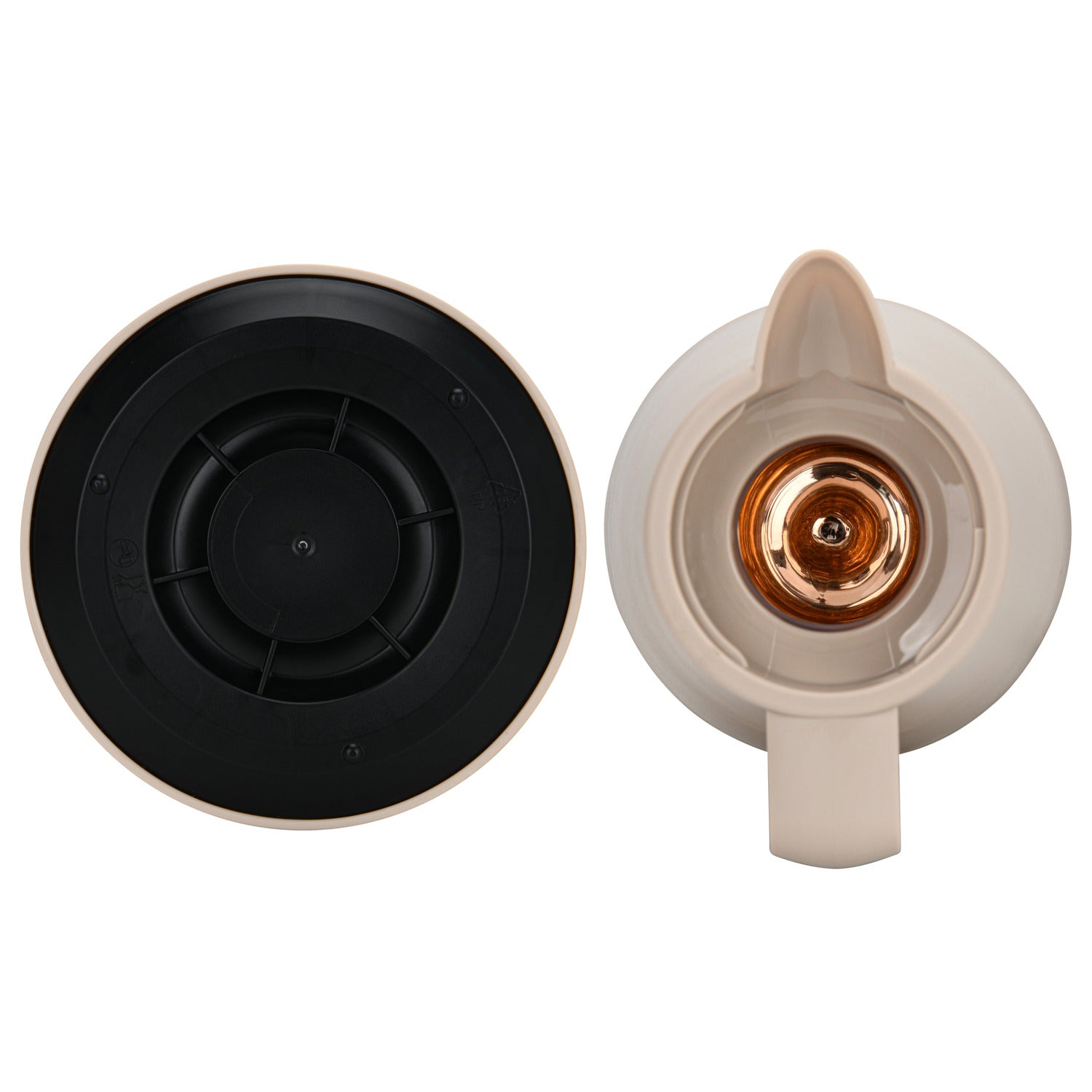 قارورة فيسمان المعزولة بالتفريغ، سعة 1000 مل، بلون كريمة الموكا، مع بطانة زجاجية وردية اللون