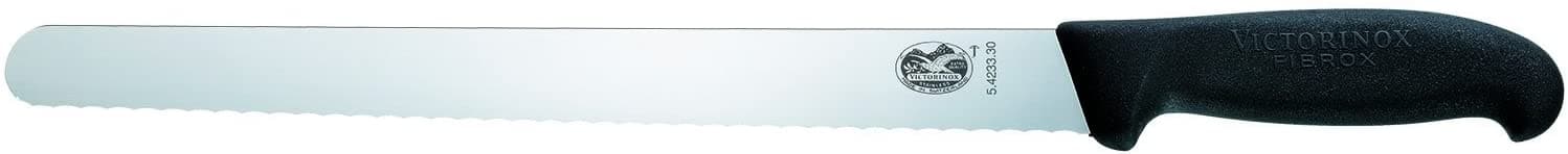 Victorinox Wavy Edge Round Tip Slicing Knife, Black Fibrox - 5.4233.30 - Jashanmal Home