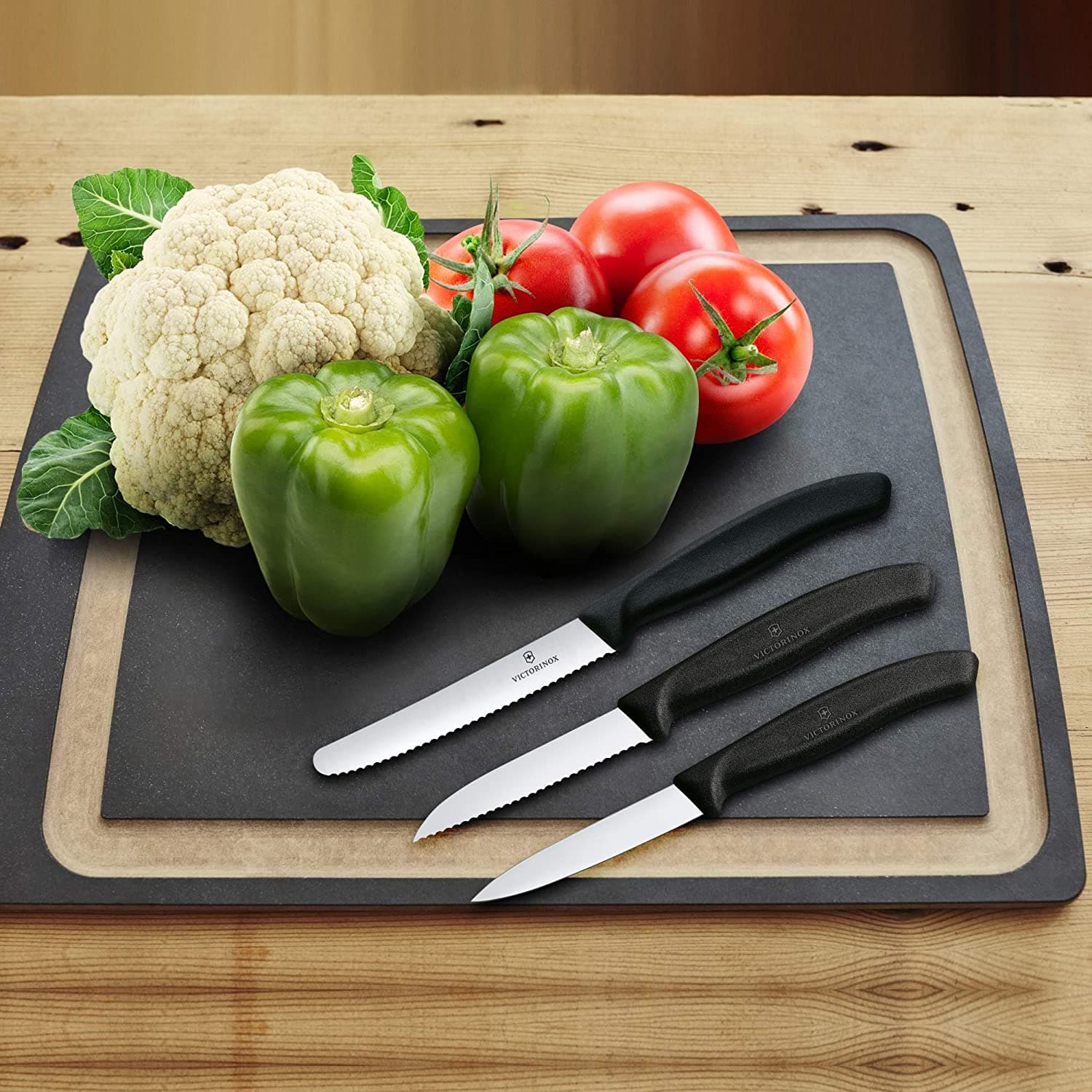 طقم سكاكين تقشير فيكتورينوكس سويس كلاسيك، 3 قطع، أسود - 6.7113.3