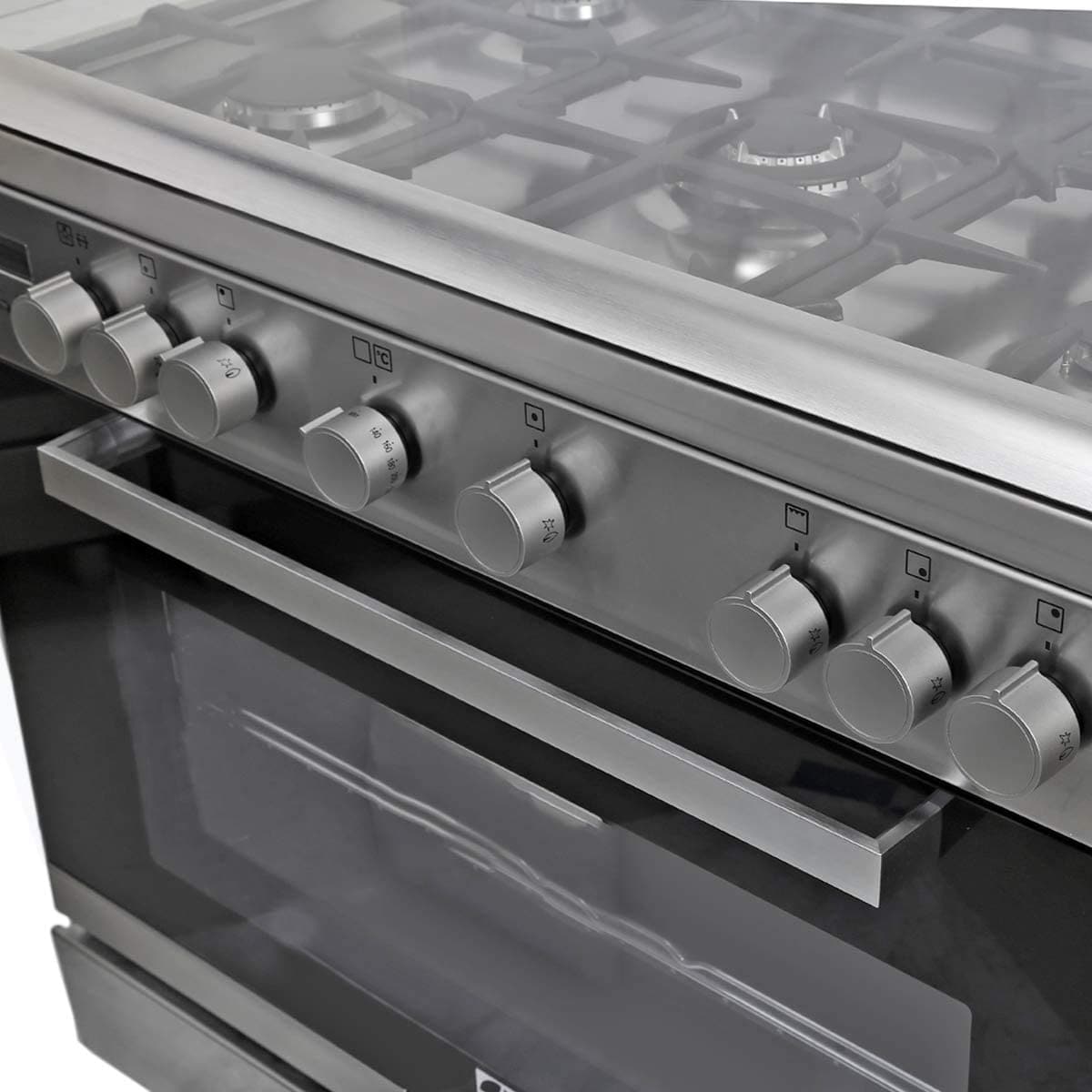 Electrolux ELUX 90X60 5GB GAS OVEN F.SAFETY CAST IRON GRIDS S.STEEL-EKG941AAOX - Jashanmal Home