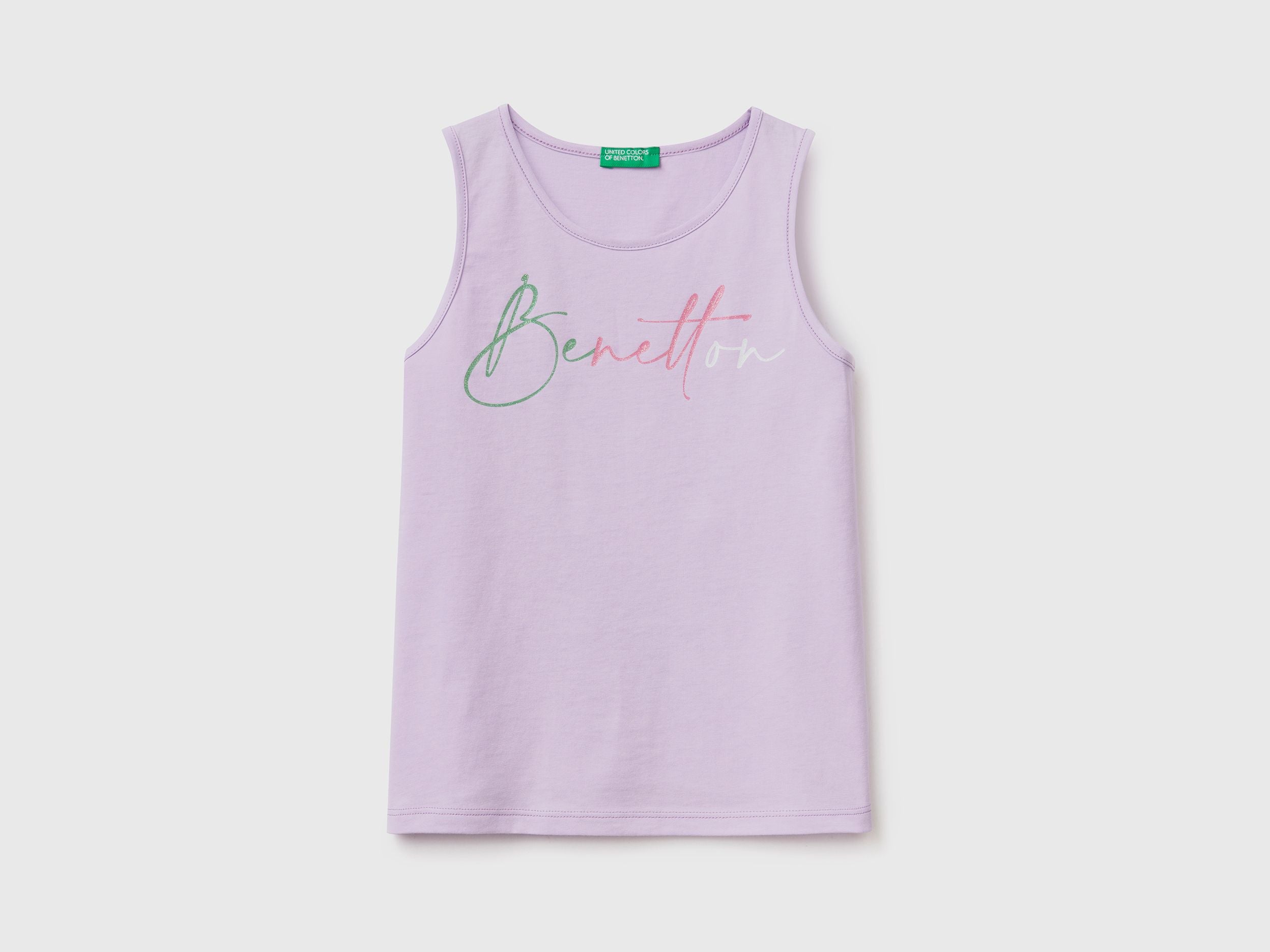 Tank top with glittery logo print