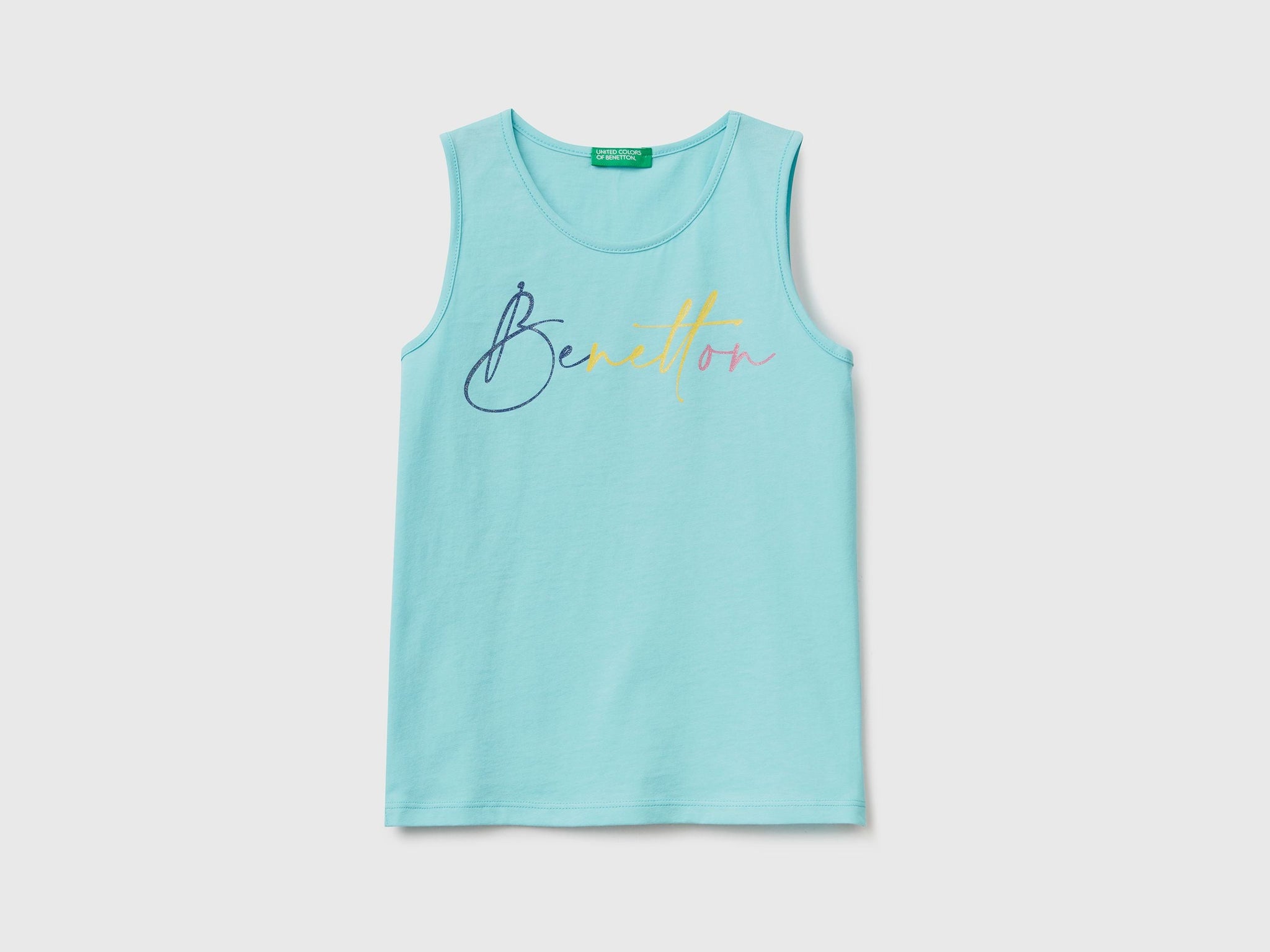 Tank top with glittery logo print