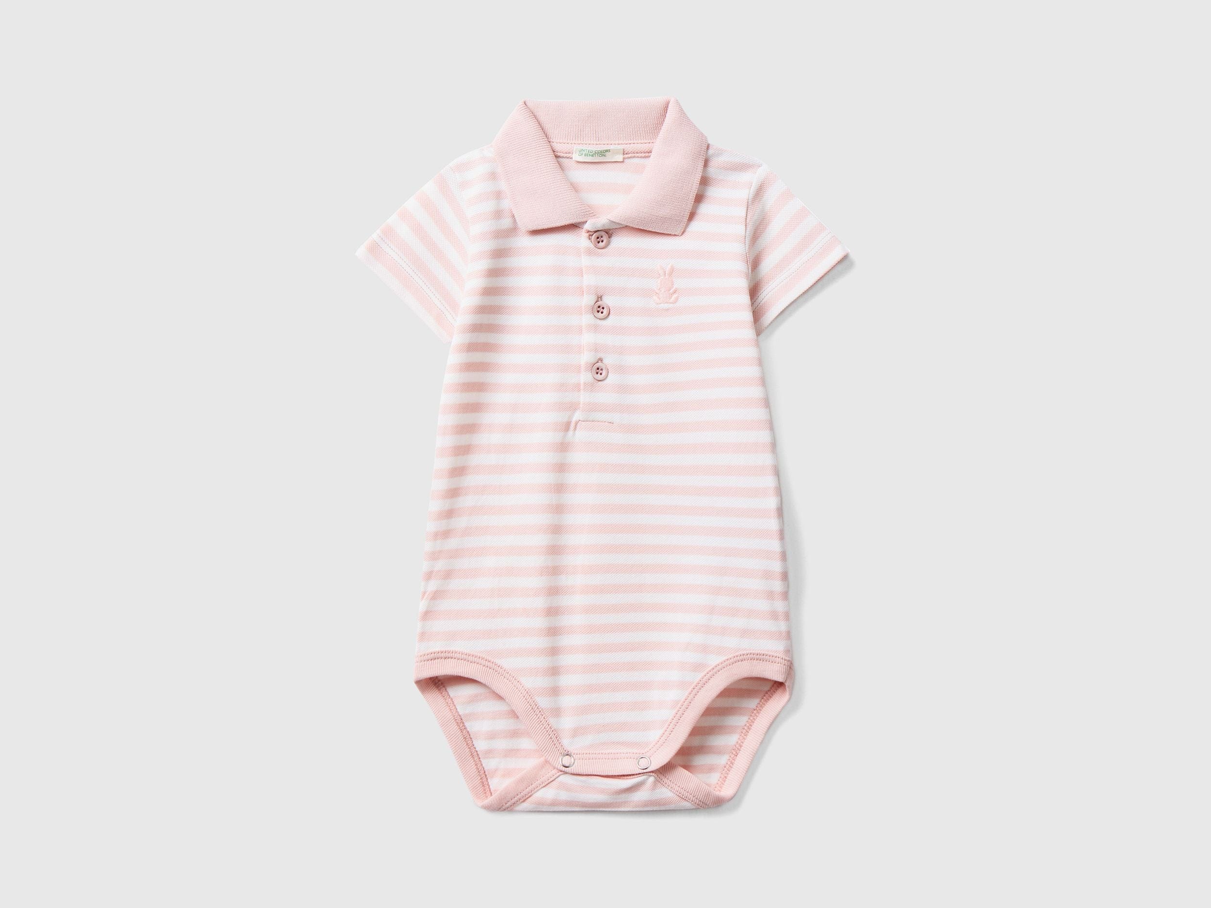 Polo bodysuit in stretch cotton