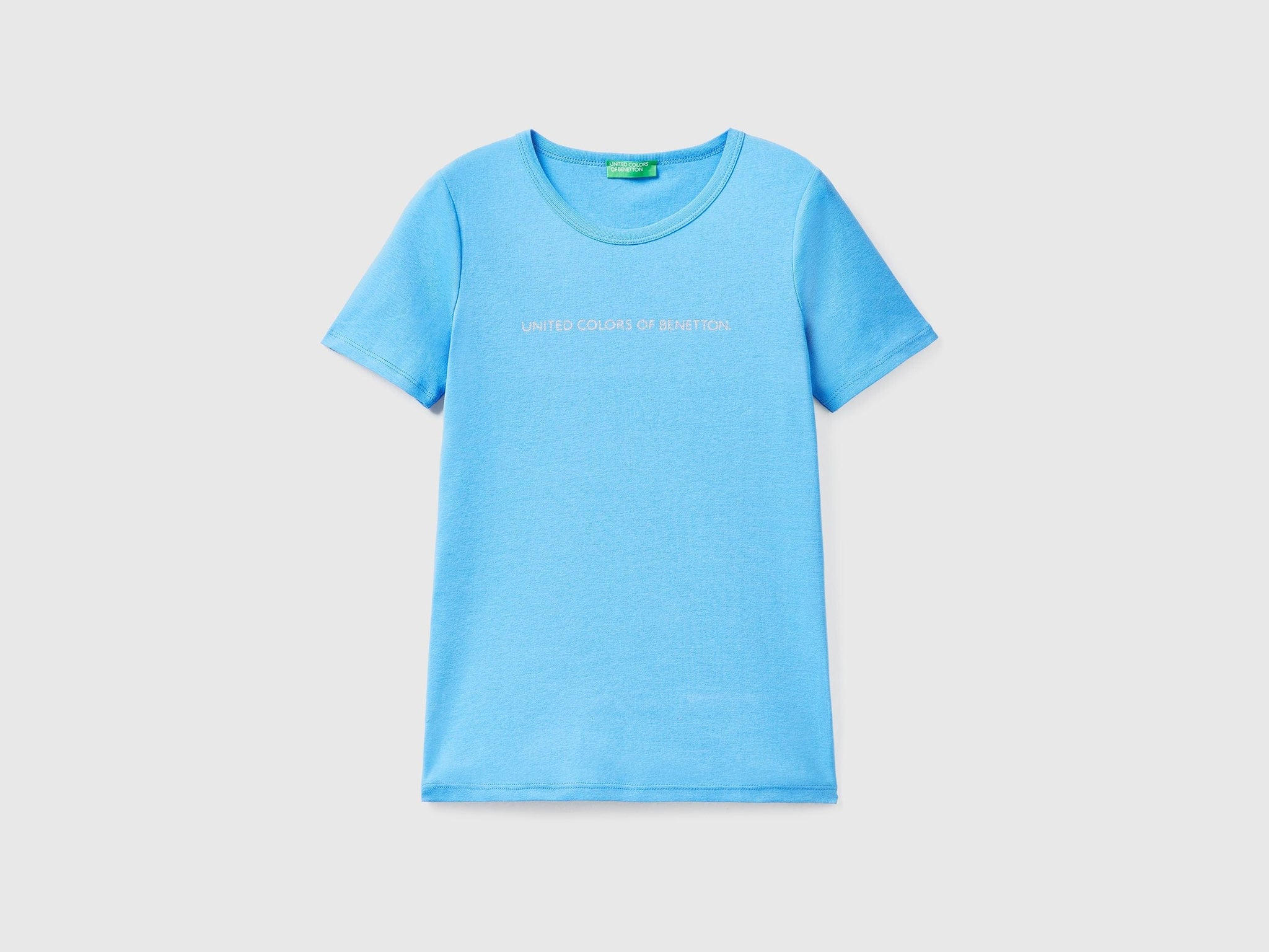 T-shirt in 100% cotton with glitter print logo