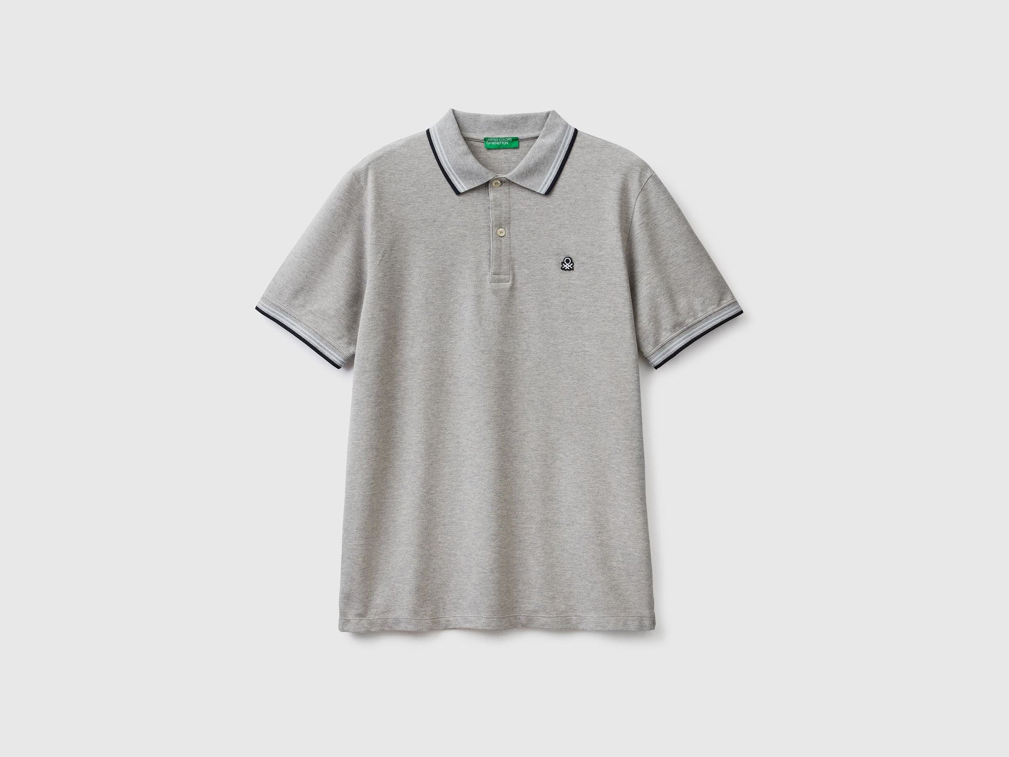 Short sleeve stretch cotton polo
