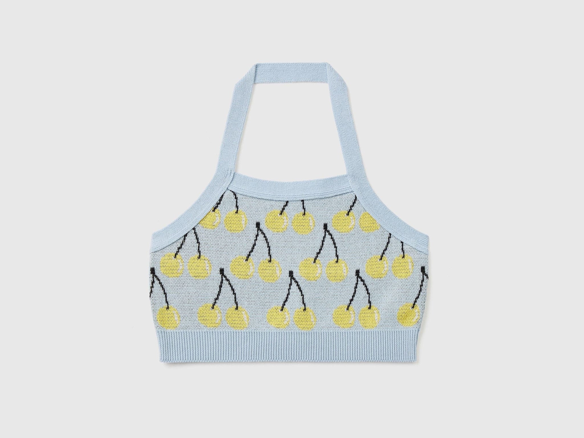 Crop top with fruit pattern