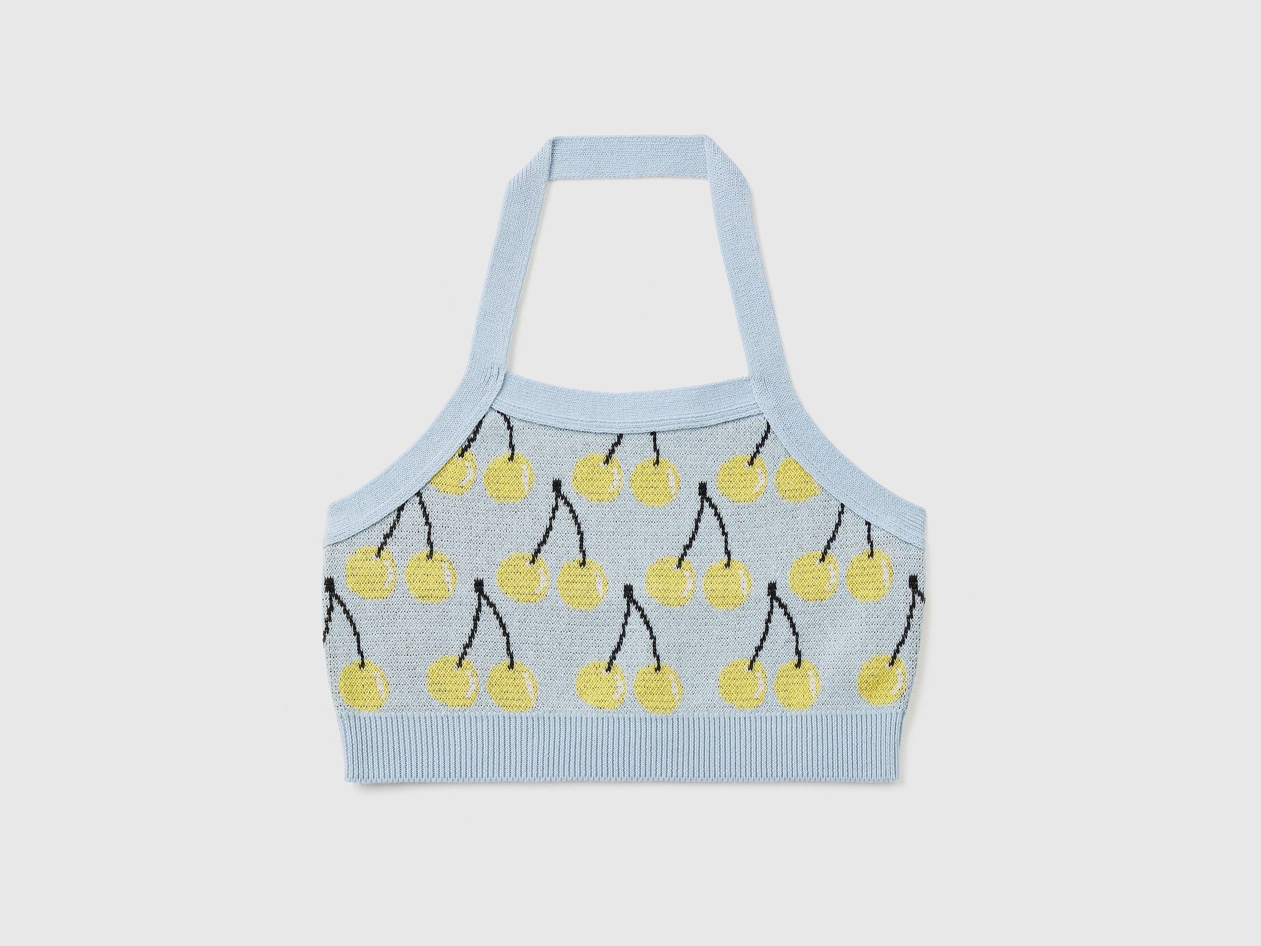 Crop top with fruit pattern