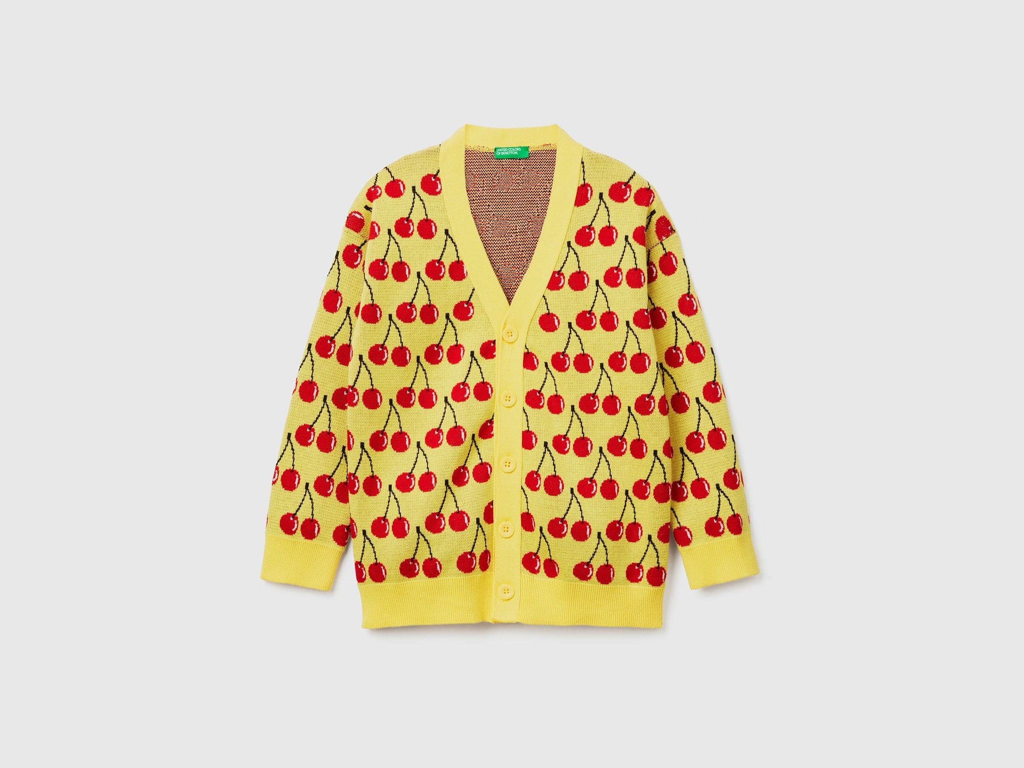 Cardigan with fruit pattern