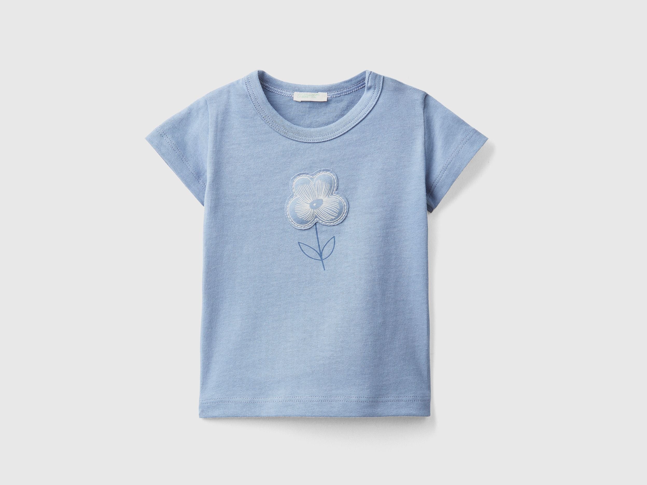 T-shirt with patch and print