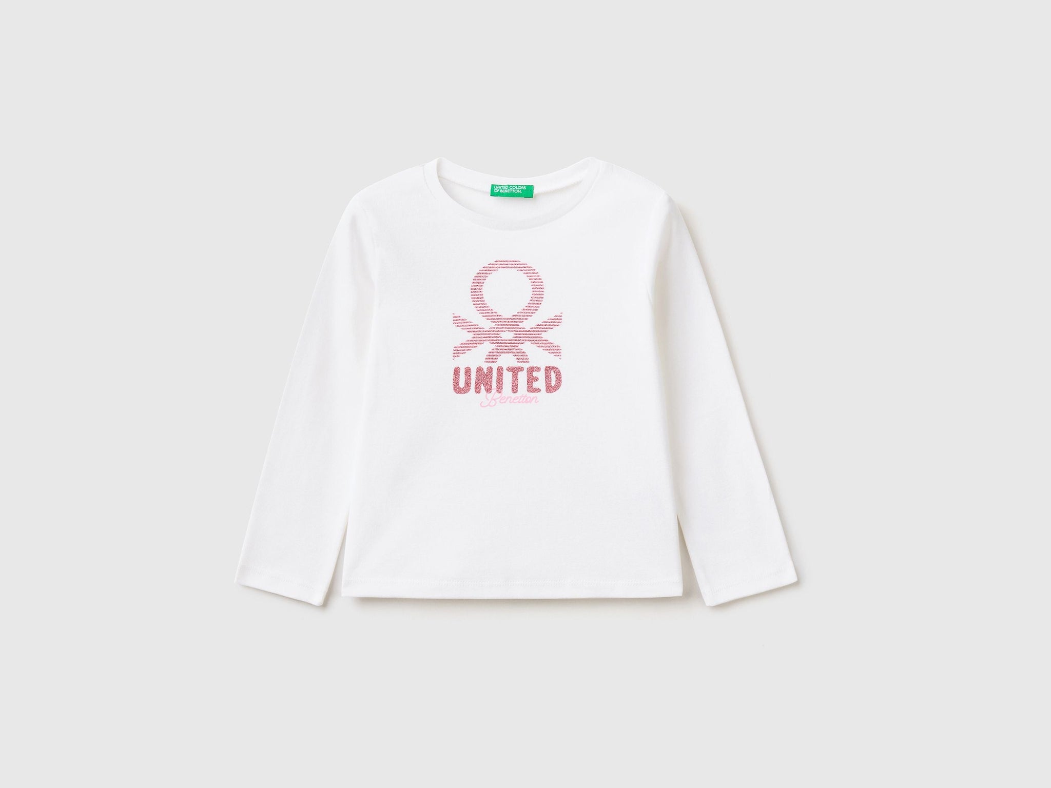 Long sleeve t-shirt with glitter print