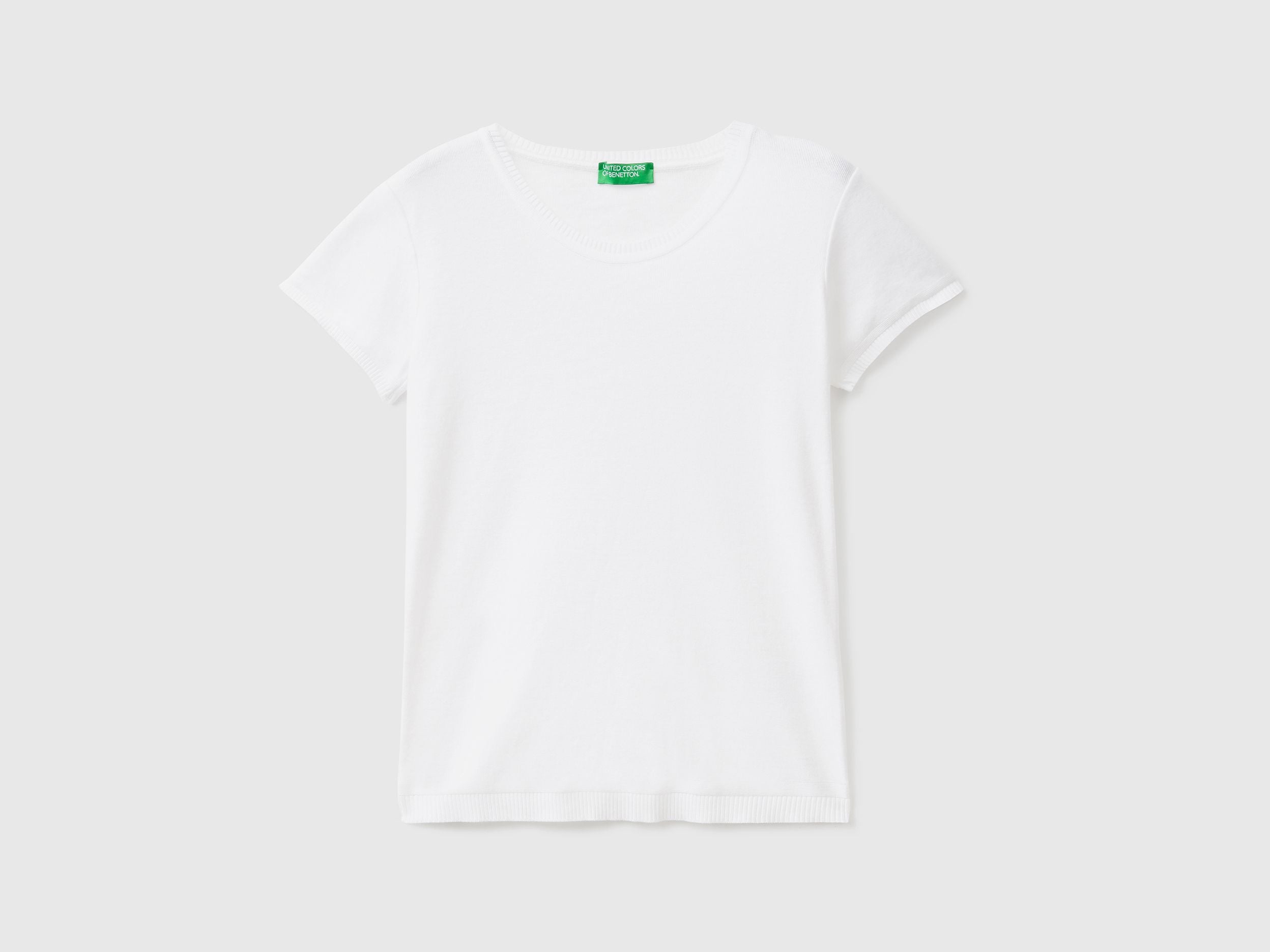 Short sleeve sweater in 100% cotton