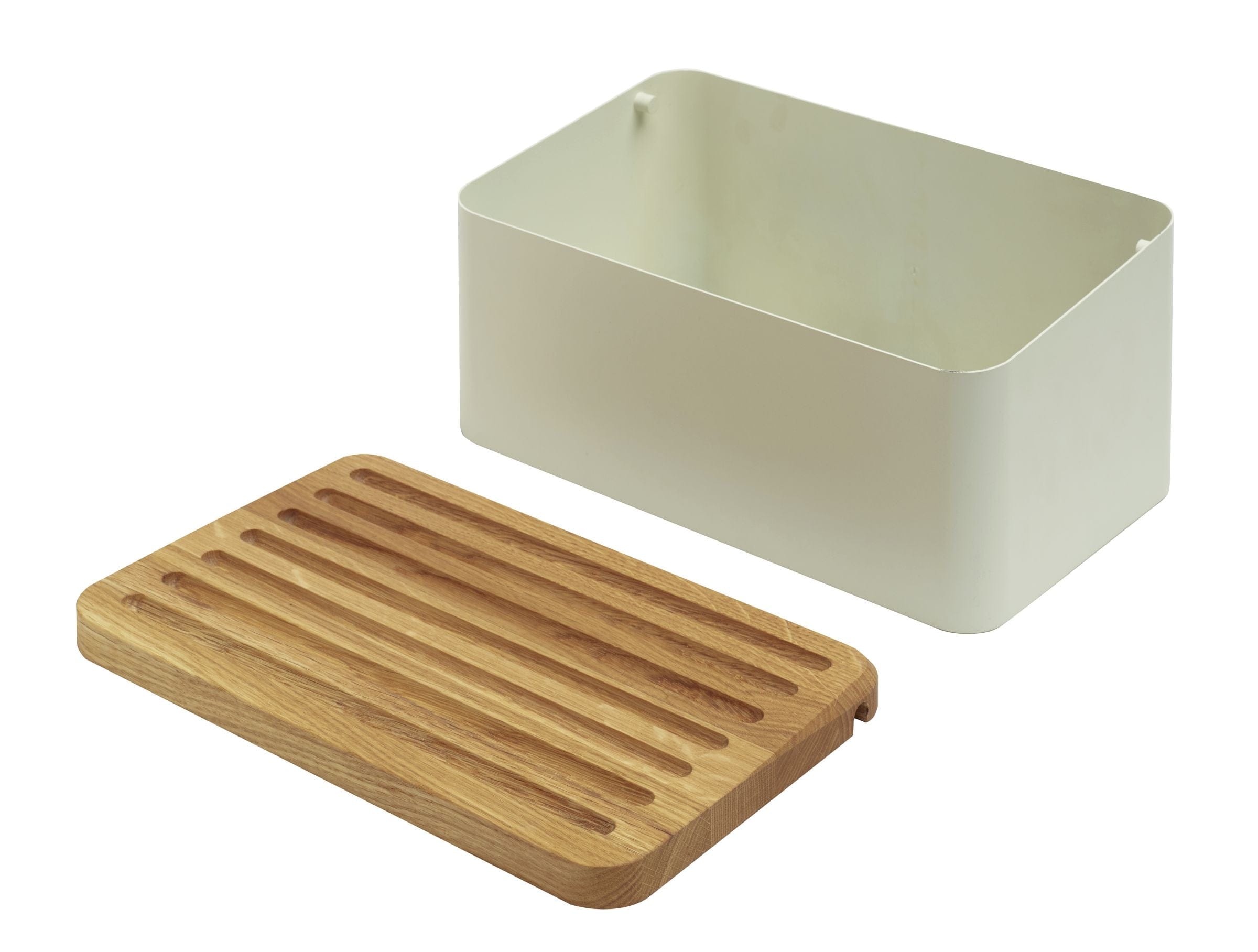 صندوق خبز مقرمش من ليجنوارت، هيكل أبيض ولوح خبز قابل للإزالة من خشب البلوط، BB-80W