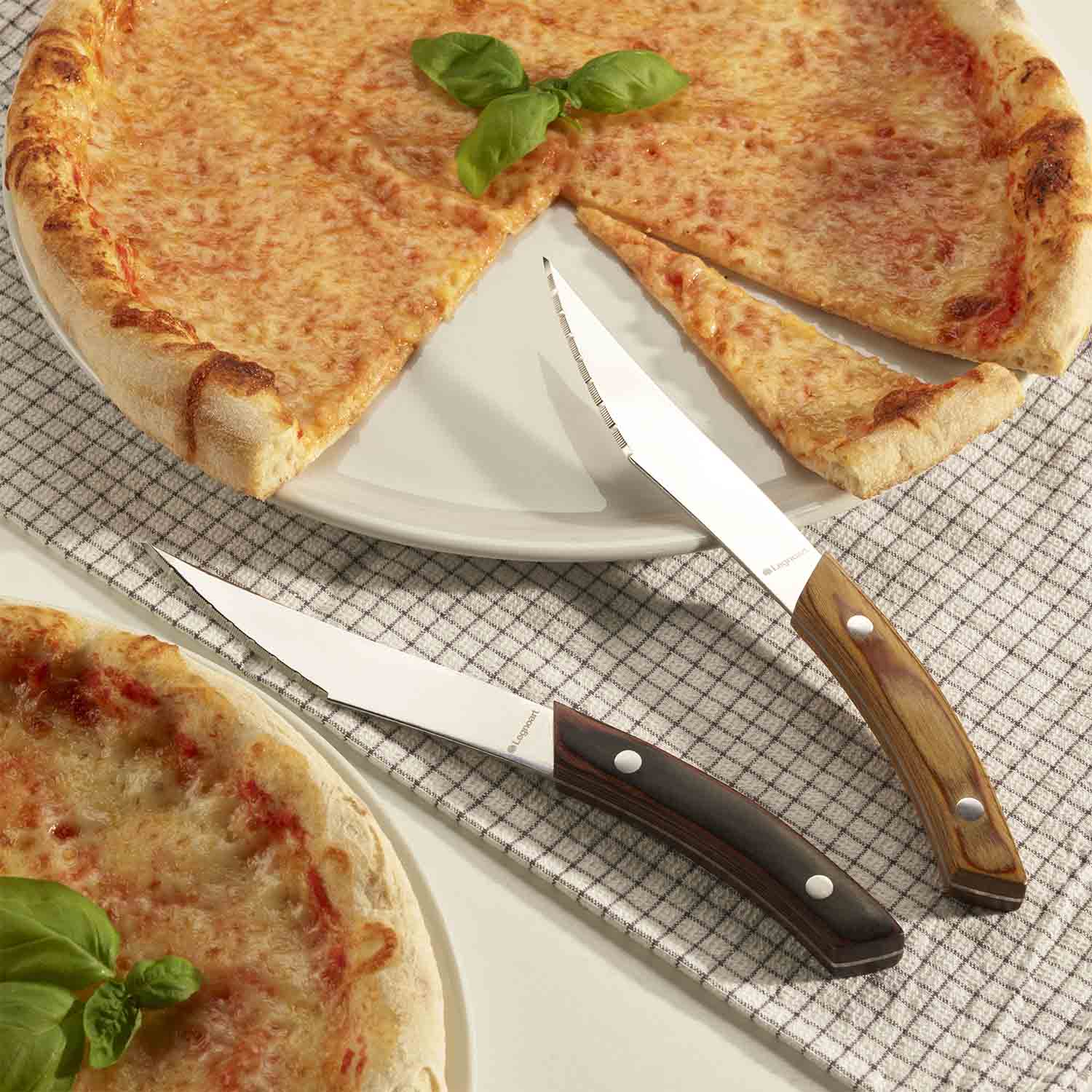مجموعة سكاكين بيتزا نابولي من ليجنوارت، مكونة من 4 قطع، بمقبض داكن من الفولاذ المقاوم للصدأ، عبوة من 10 قطع