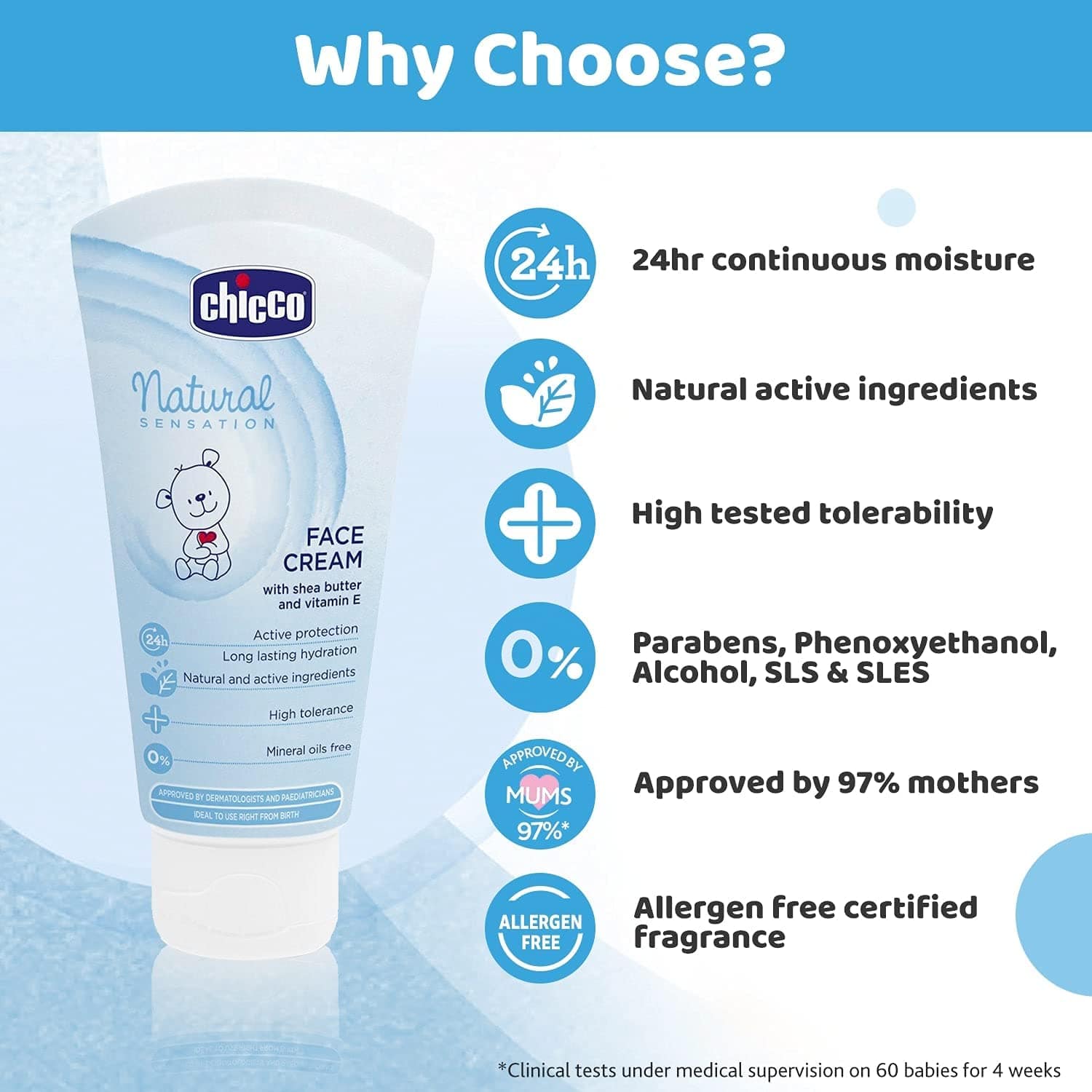 كريم الوجه الطبيعي من شيكو للأطفال من عمر 0 أشهر فما فوق، 50 مل