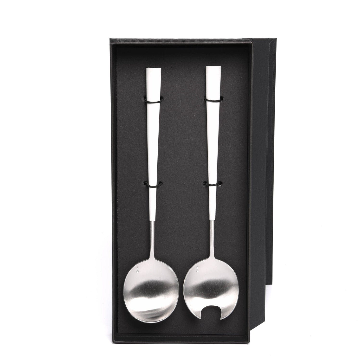 Belo Inox Neo White With Brushed Silver - Salad Serving 2Pcs - Gift Box