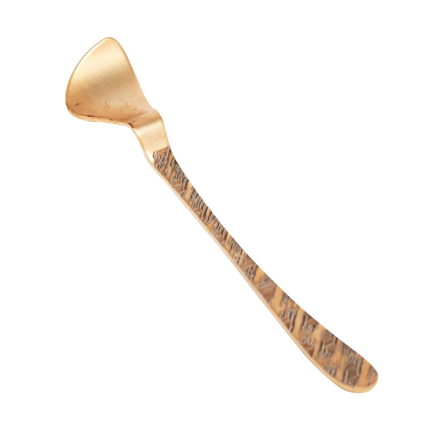 Engraved Matt Gold Tea Spoons Set Of 6 Pcs