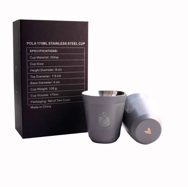 طقم أكواب روفاتي بولا الإمارات العربية المتحدة من الفولاذ المقاوم للصدأ، قطعتين - 175 مل