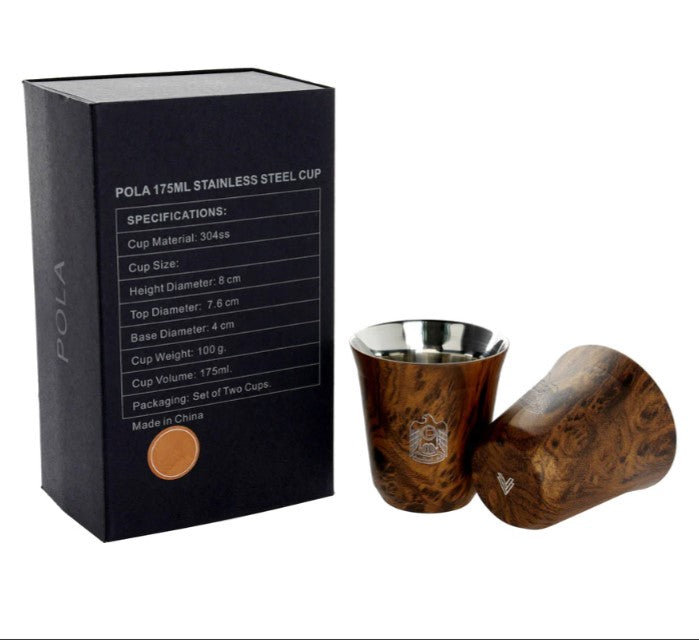 طقم أكواب روفاتي بولا الإمارات العربية المتحدة من الفولاذ المقاوم للصدأ، قطعتين - 175 مل