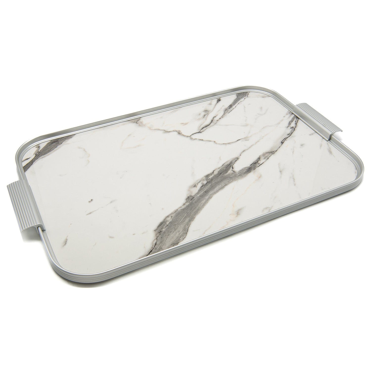Kaymet S20 Tray White Marble/Silver S20 White