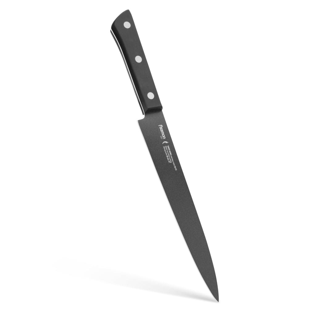 Fissman Slicing Knife Stainless Steel With Non Stick Coating Black/Silver 8inch