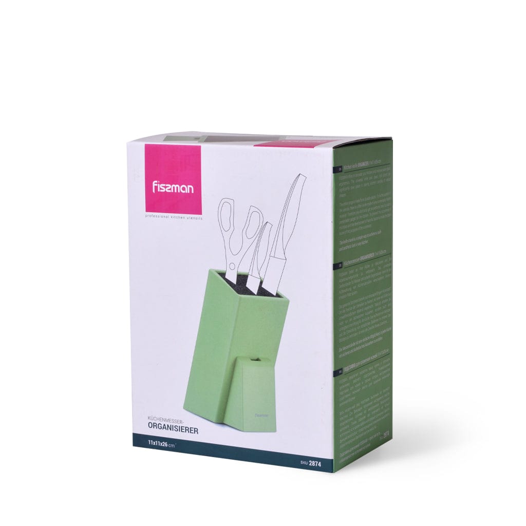 منظم سكاكين المطبخ من فيسمان، 11×11×26 سم، أخضر (بلاستيك)