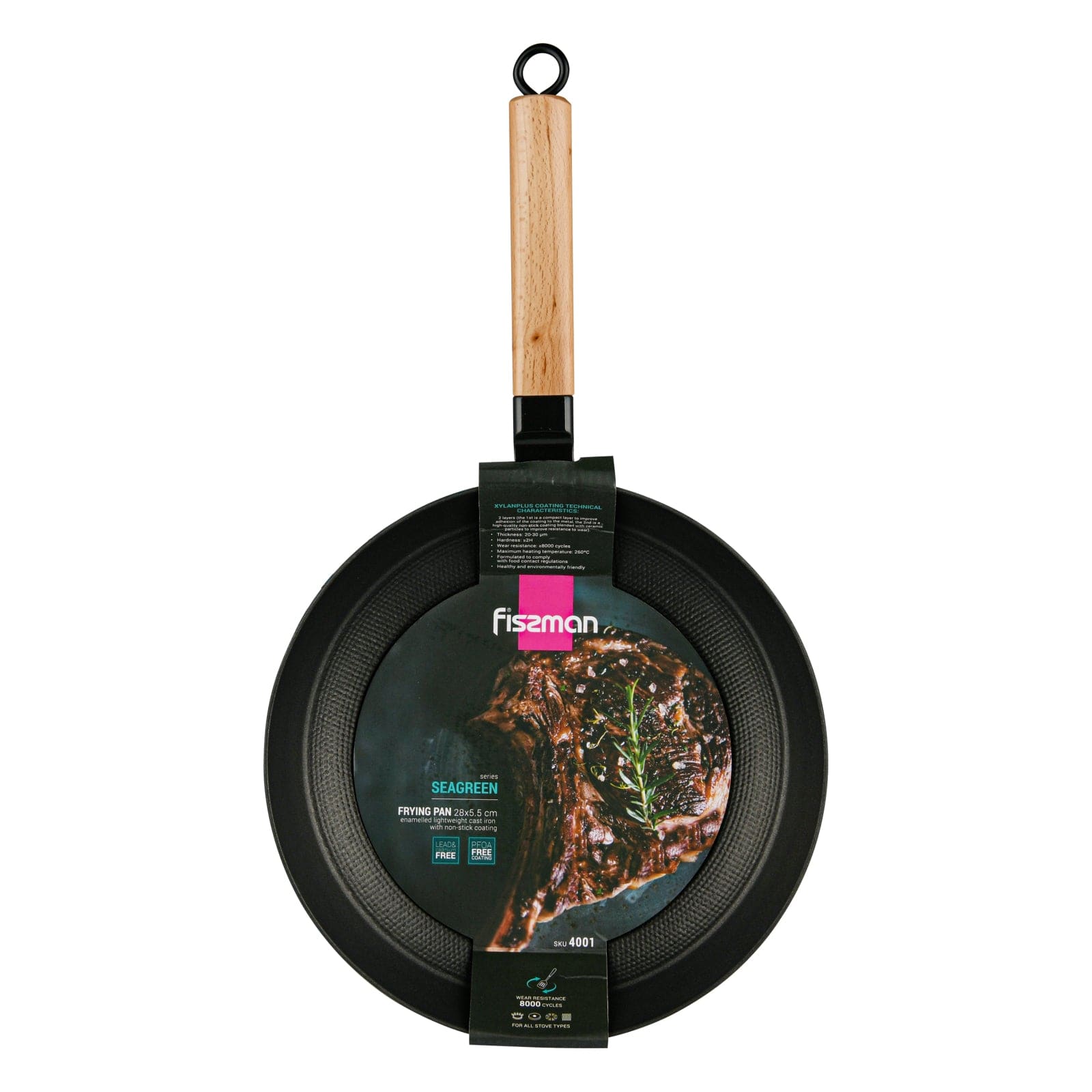 Fissman Frying Pan Seagreen Series 28x5.5cmWith Enamelled Lightweight Cast Iron