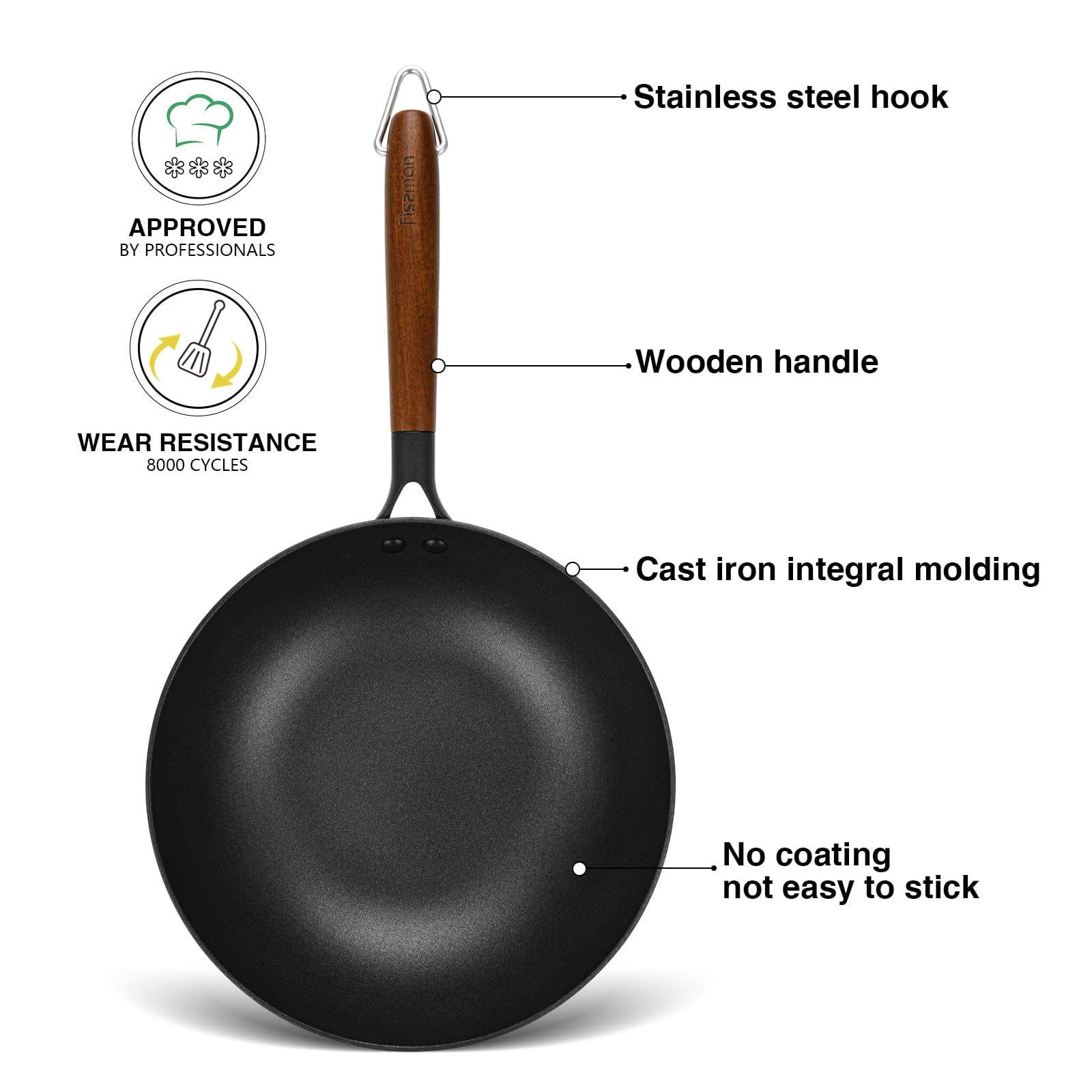 مقلاة ووك فيسمان سيجرين سيريز ٢٨×٨ سم/٤ لتر (مصنوعة من الحديد الزهر خفيف الوزن ومطلية بالمينا مع طبقة غير لاصقة)