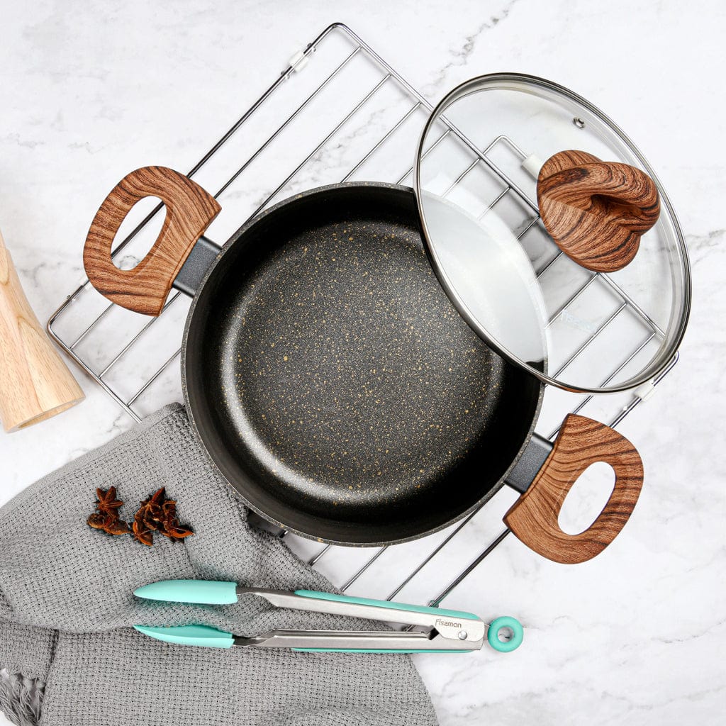 طقم أواني طهي فيسمان أسود كوزميك، 6 قطع (ألومنيوم مع طلاء غير لاصق)