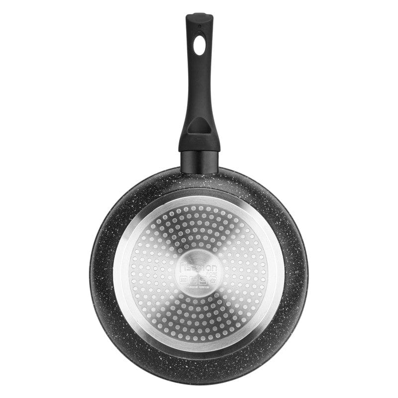 مقلاة فيسمان من الألومنيوم من سلسلة فيوري، طلاء رخامي غير لاصق مع قاعدة حثية، أسود، 42 × 24 × 5.1 سم