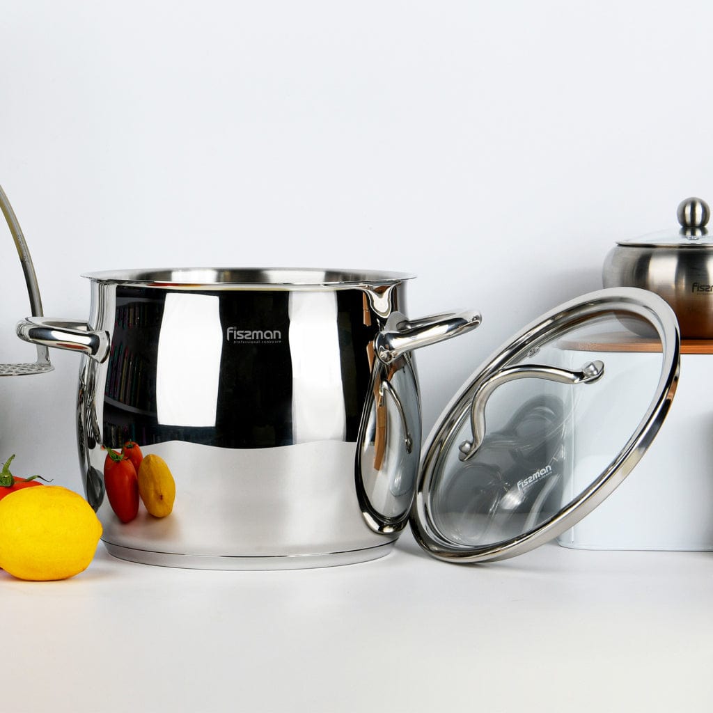 قدر فيسمان مع غطاء زجاجي من الفولاذ المقاوم للصدأ فيفيان 20 × 16.8 سم / 5.7 لتر