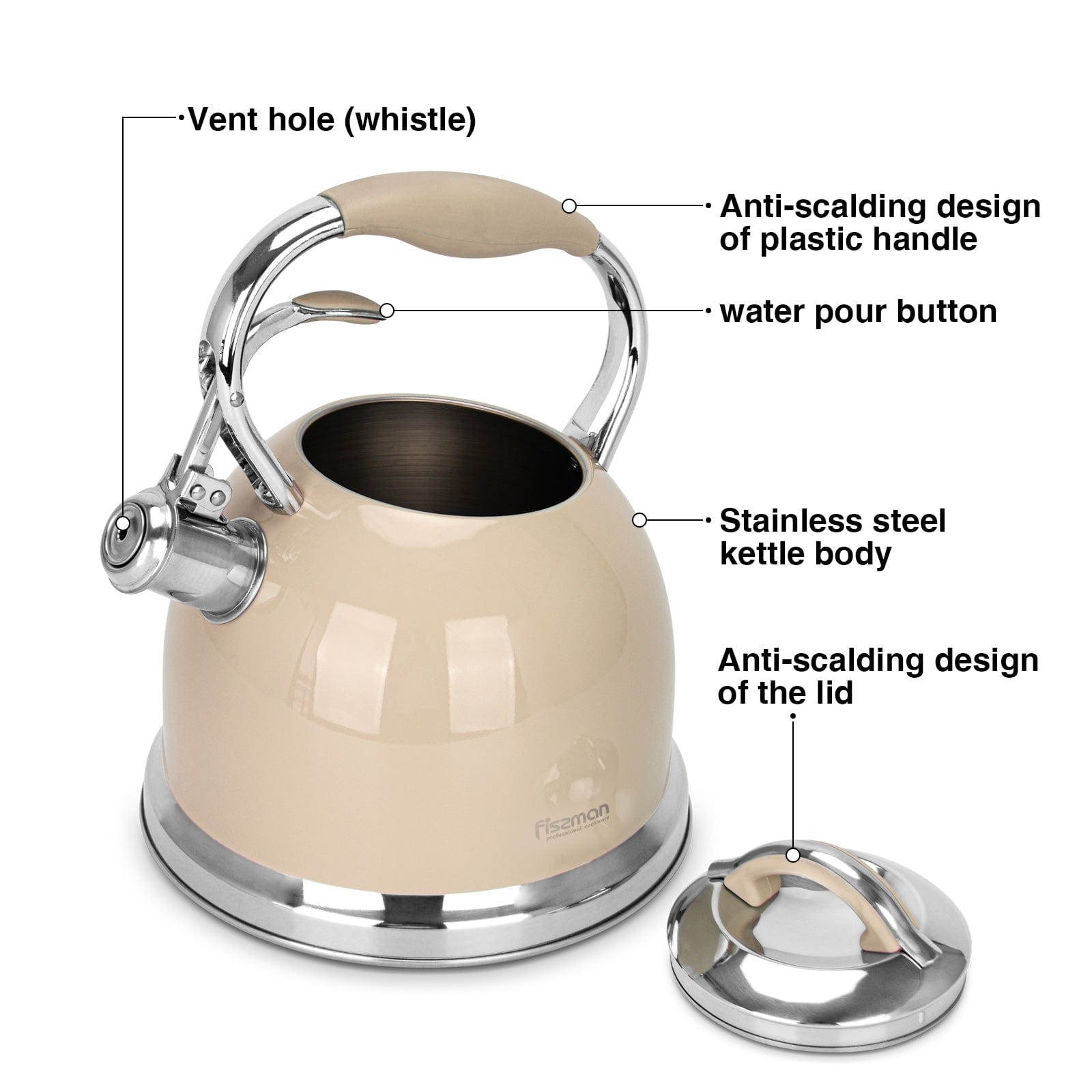غلاية فيسمان فيليسيتي الصافرة سعة 2.6 لتر (فولاذ مقاوم للصدأ)