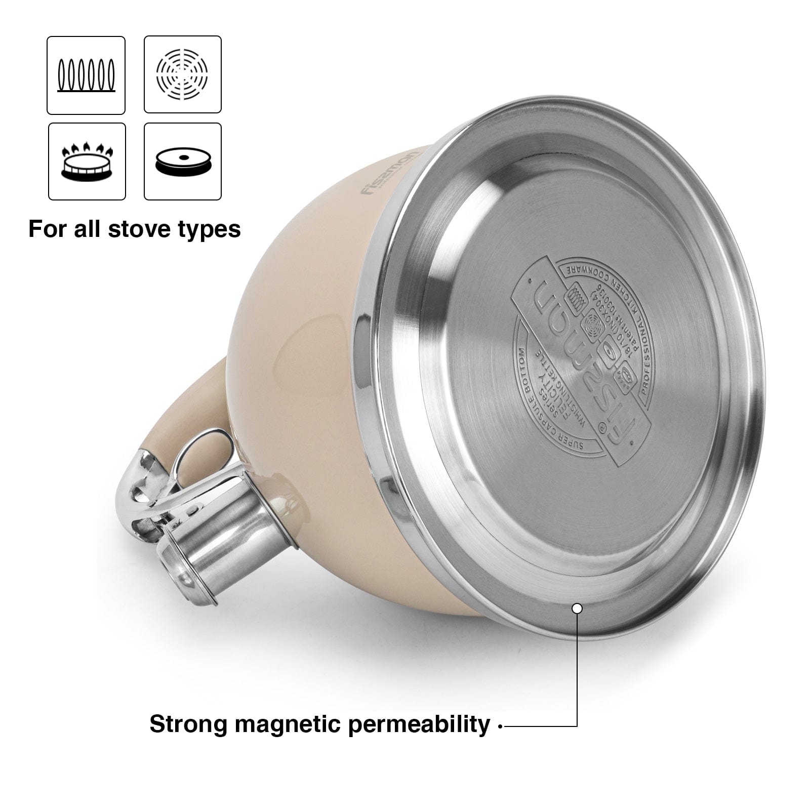 غلاية فيسمان فيليسيتي الصافرة سعة 2.6 لتر (فولاذ مقاوم للصدأ)