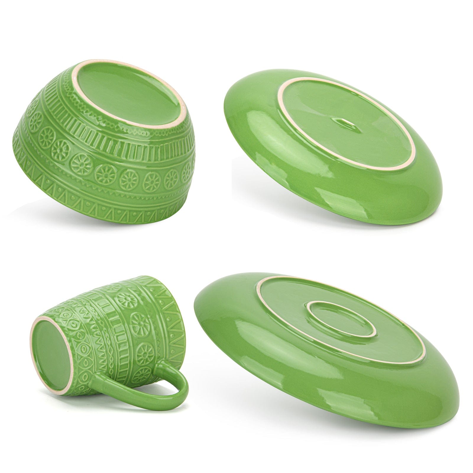 مجموعة أدوات مائدة فيسمان من 16 قطعة، سلسلة موتيف، باللون الأخضر (سيراميك)