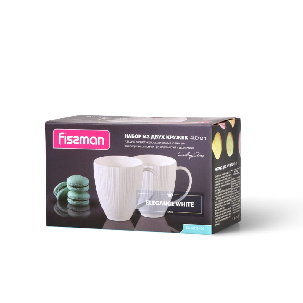Fissman Set Of 2 Mugs ELEGANCE WHITE 400 Ml (Porcelain)