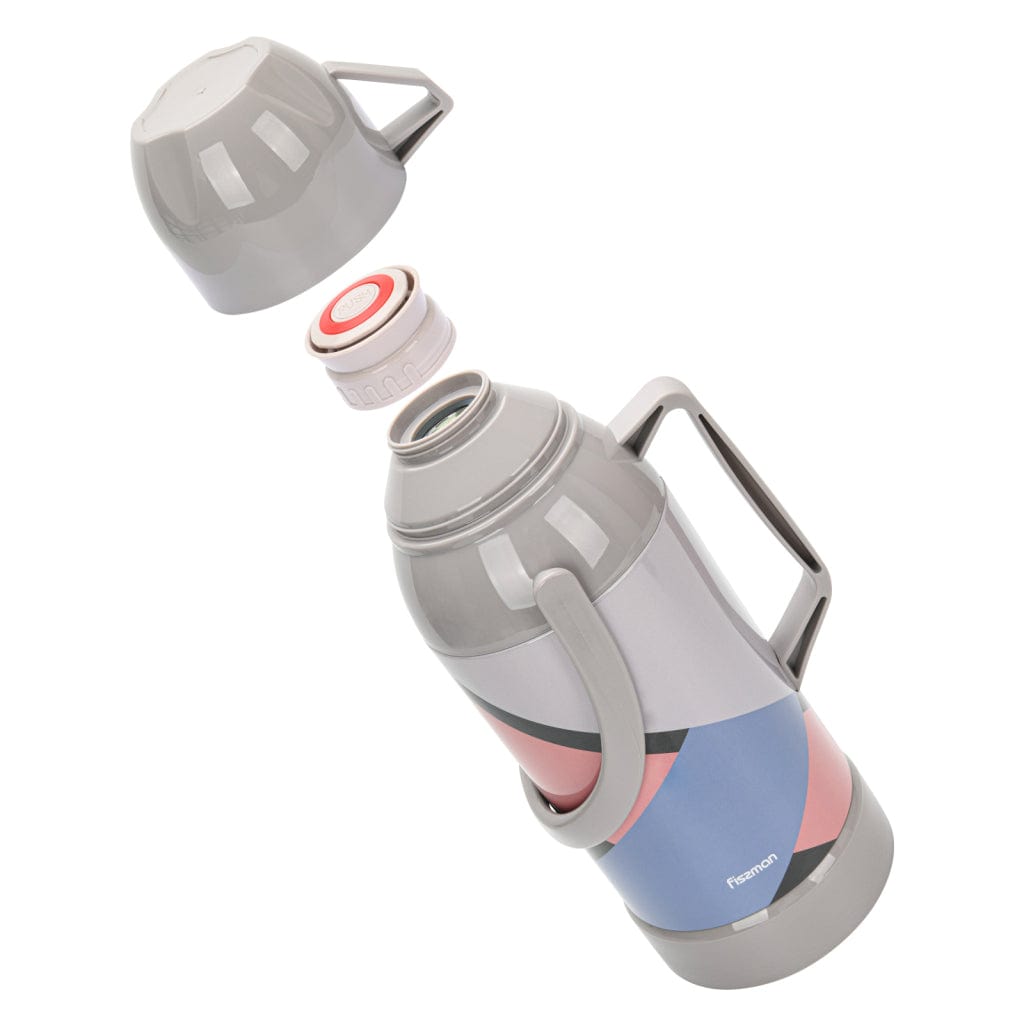 قارورة فيسمان مفرغه من الهواء، حافظة بلاستيكية مع بطانة زجاجية، متعددة الألوان، سعة 3200 مل