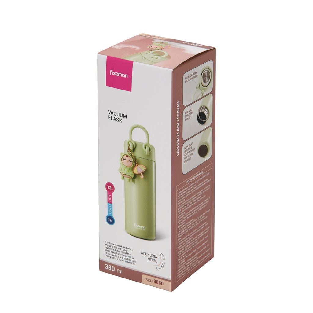Fissman Double Wall Vacuum Flask 380ml Green (Stainless Steel)