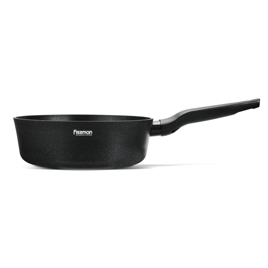 Fissman Deep Frying Pan With Double Screw Handle Aluminum With Non-Stick Coating Black 24cm