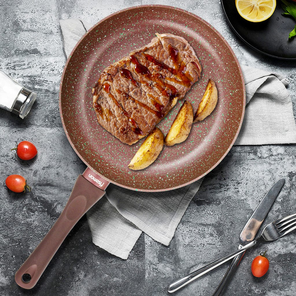 مقلاة فيسمان العميقة موسز ستون الاحترافية غير اللاصقة، لون بني، 28×5.8 سم