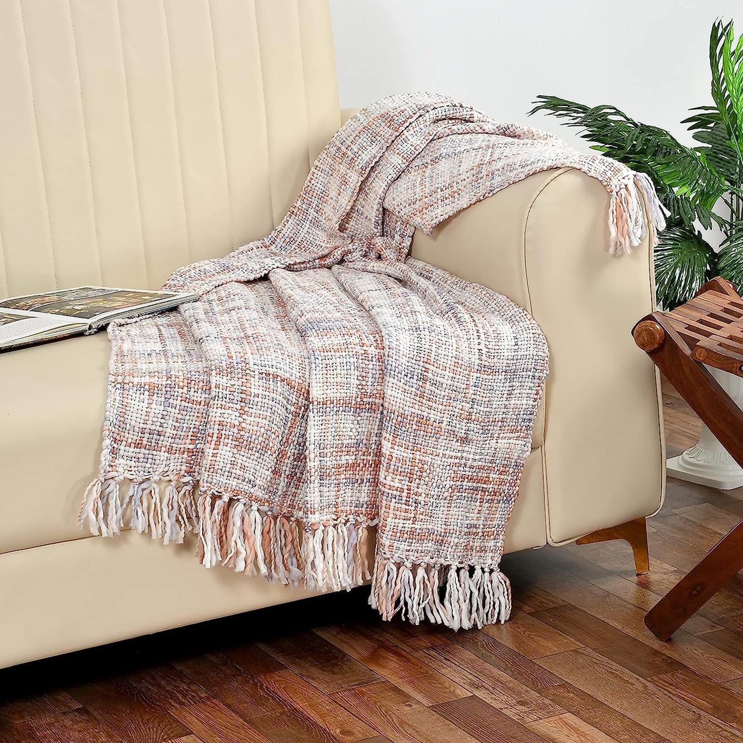 Cotton Home Waffle Throw